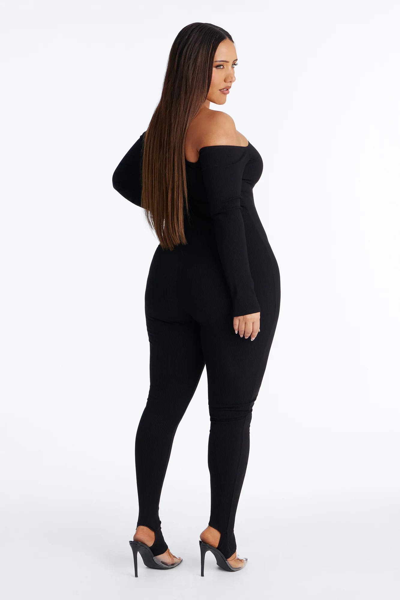 Cyndi Snatched Jumpsuit With Footie - Black - Image 7