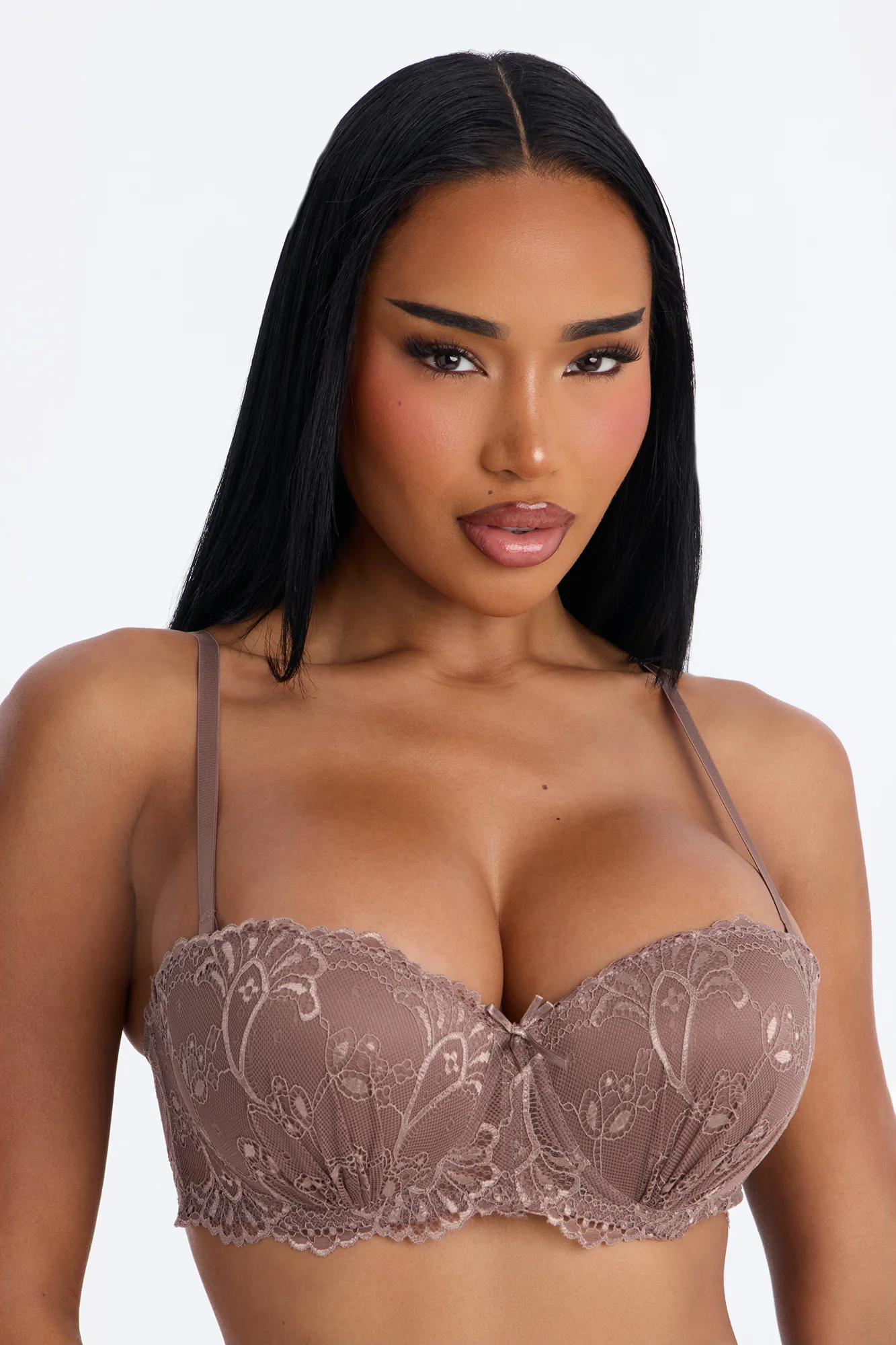 Daily Lover Lace Extreme Push Up Strapless Multi-Way Bra - Taupe
