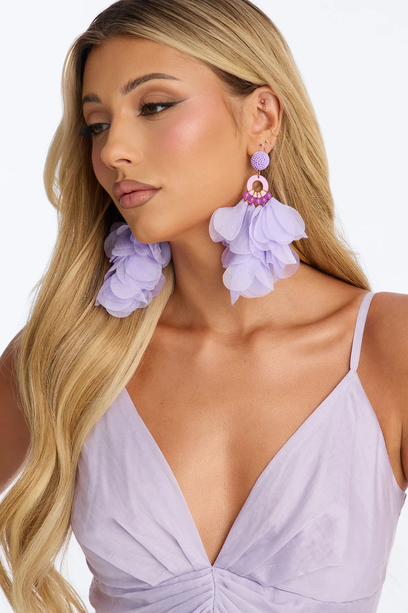Dancing In The Garden Earrings - Lavender - Image 2