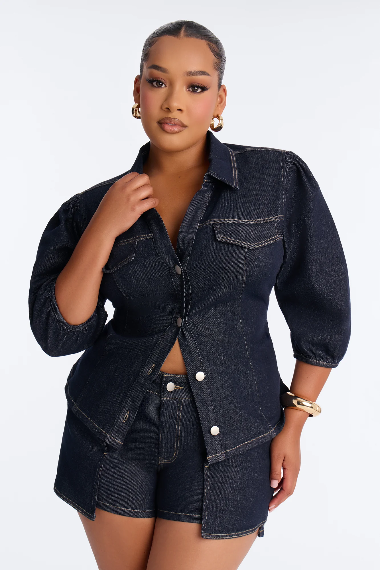 Dani Denim Short Set - Dark Wash - Image 6