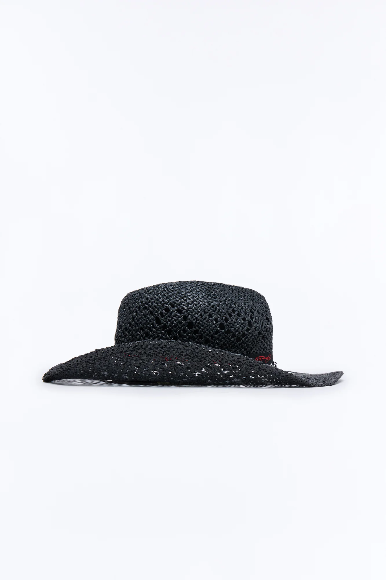 Dark Love Ed Hardy Straw Cowboy Hat - Black - Image 4