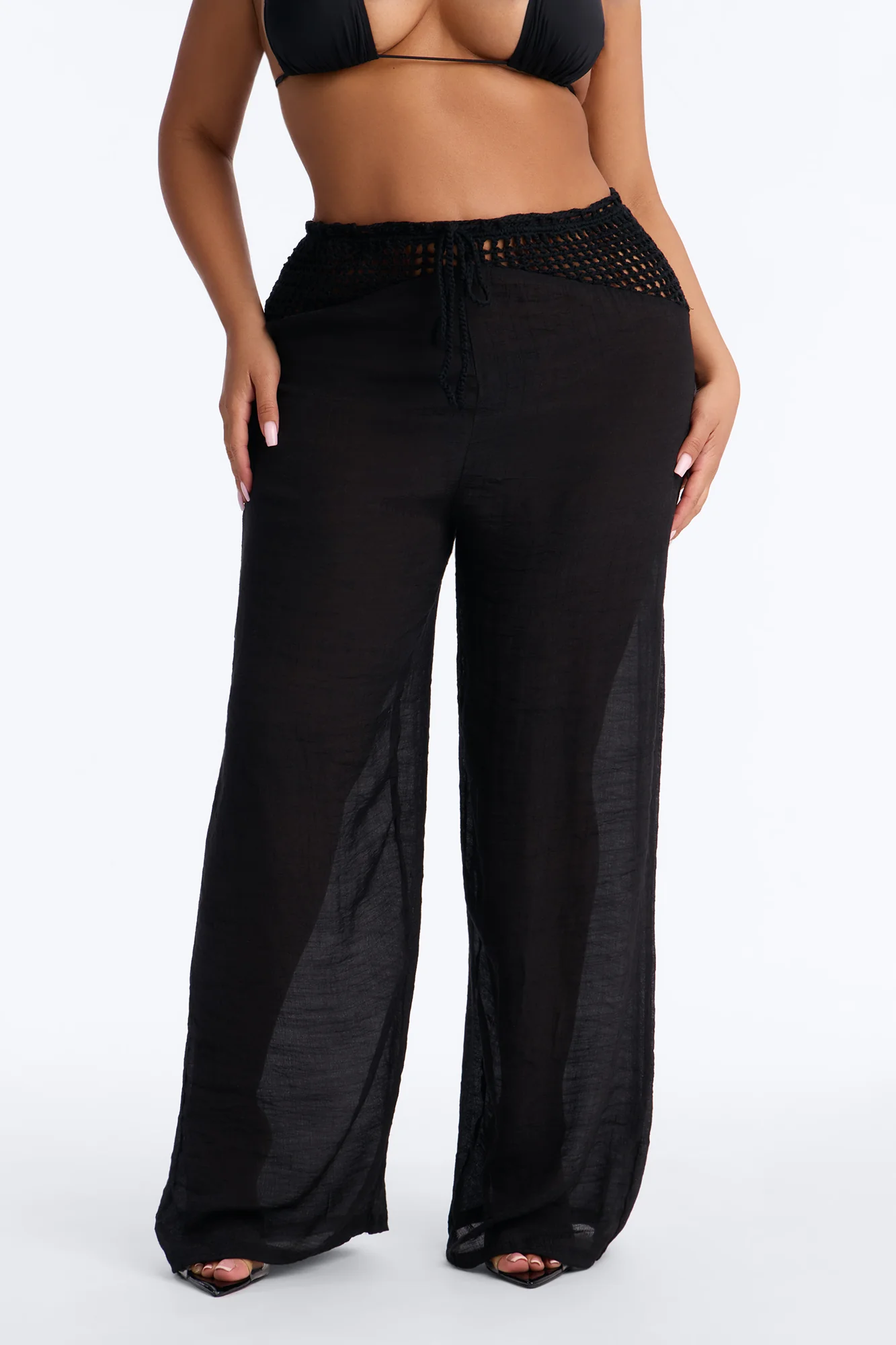 Darling Linen Swim Cover Up Pant - Black - Image 6
