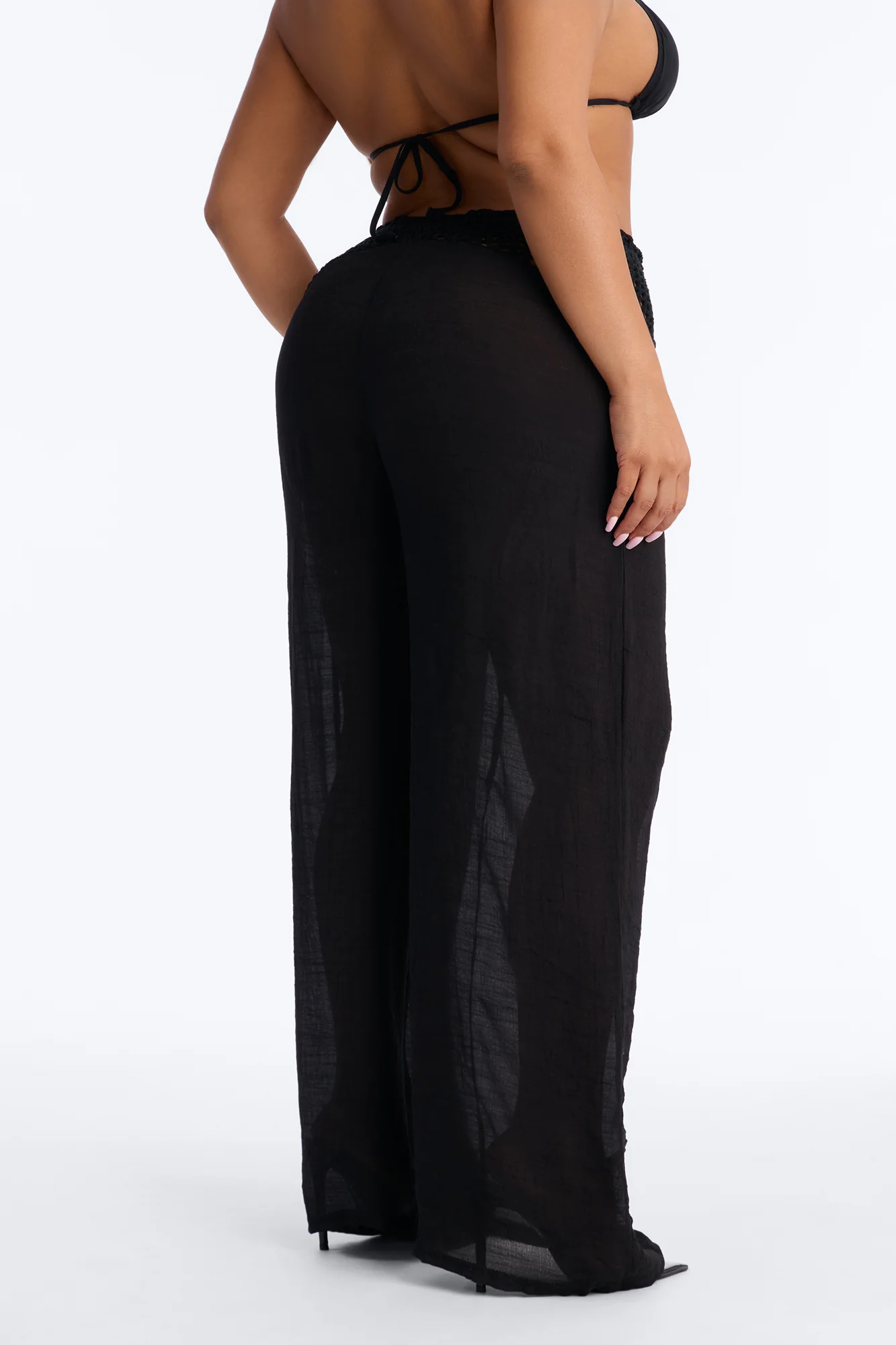 Darling Linen Swim Cover Up Pant - Black - Image 8