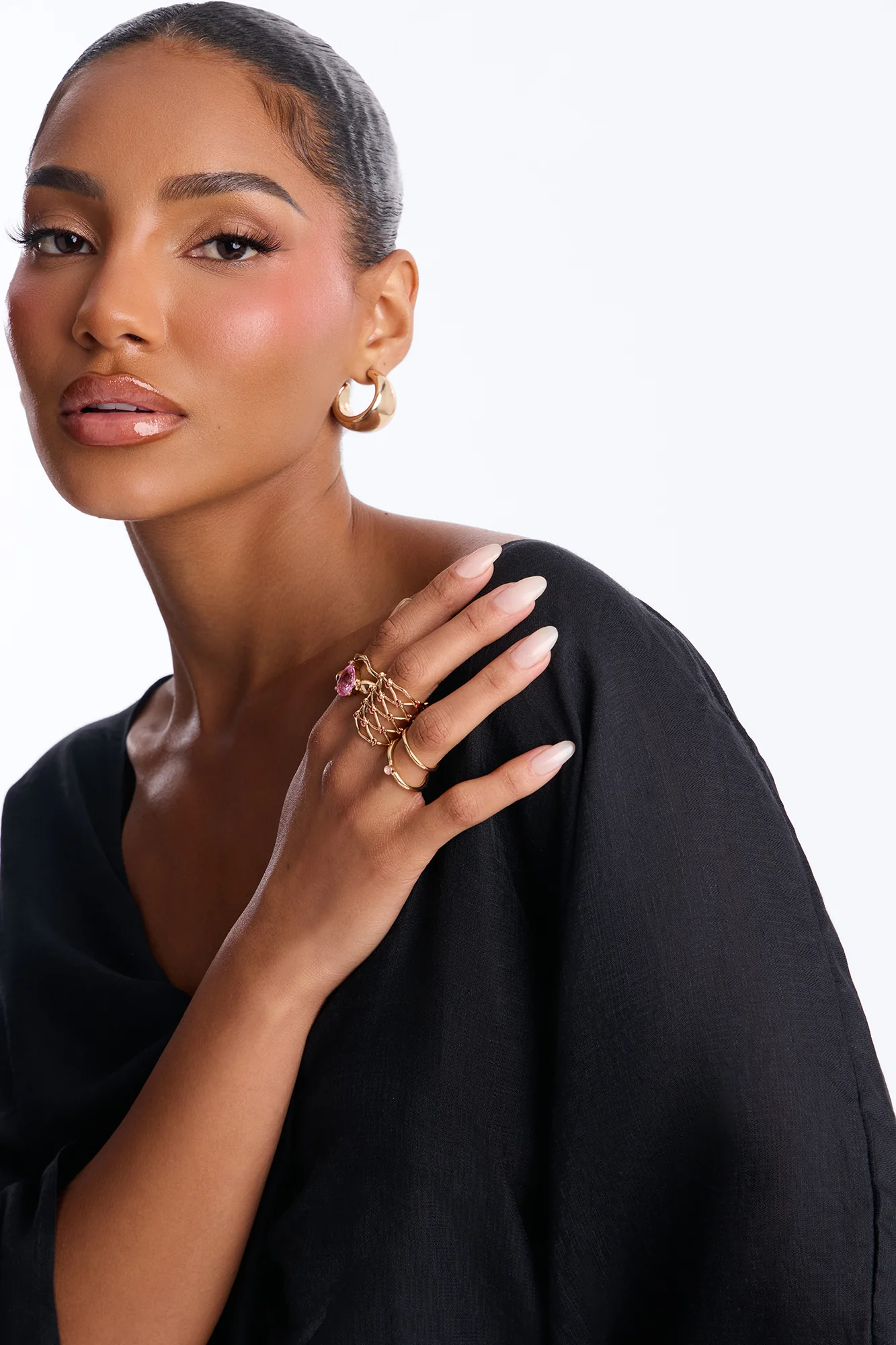 Day To Night 5 Piece Ring Set - Gold - Image 3