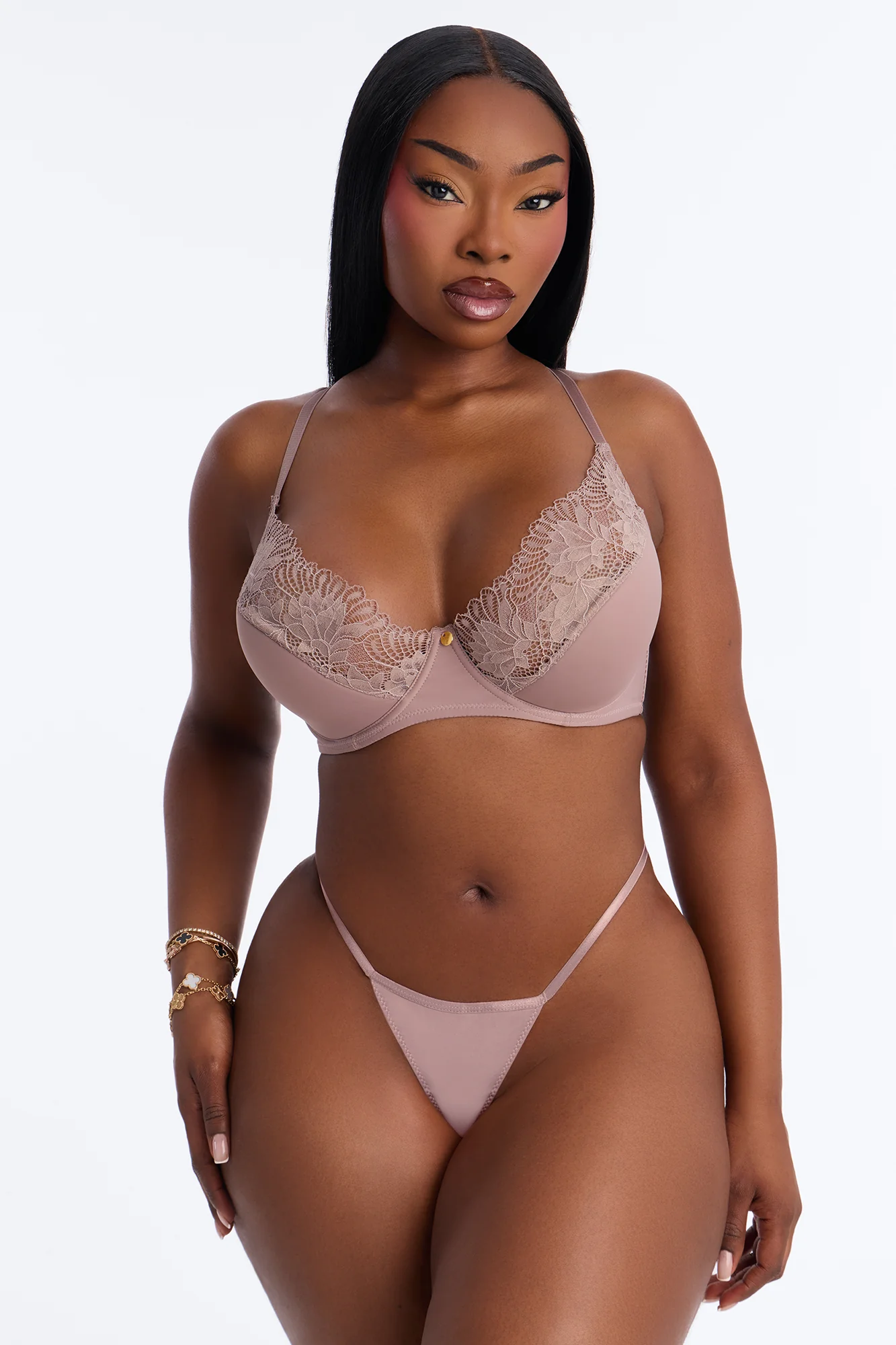 Daydream Daze Mesh Push Up Bra - Taupe - Image 6