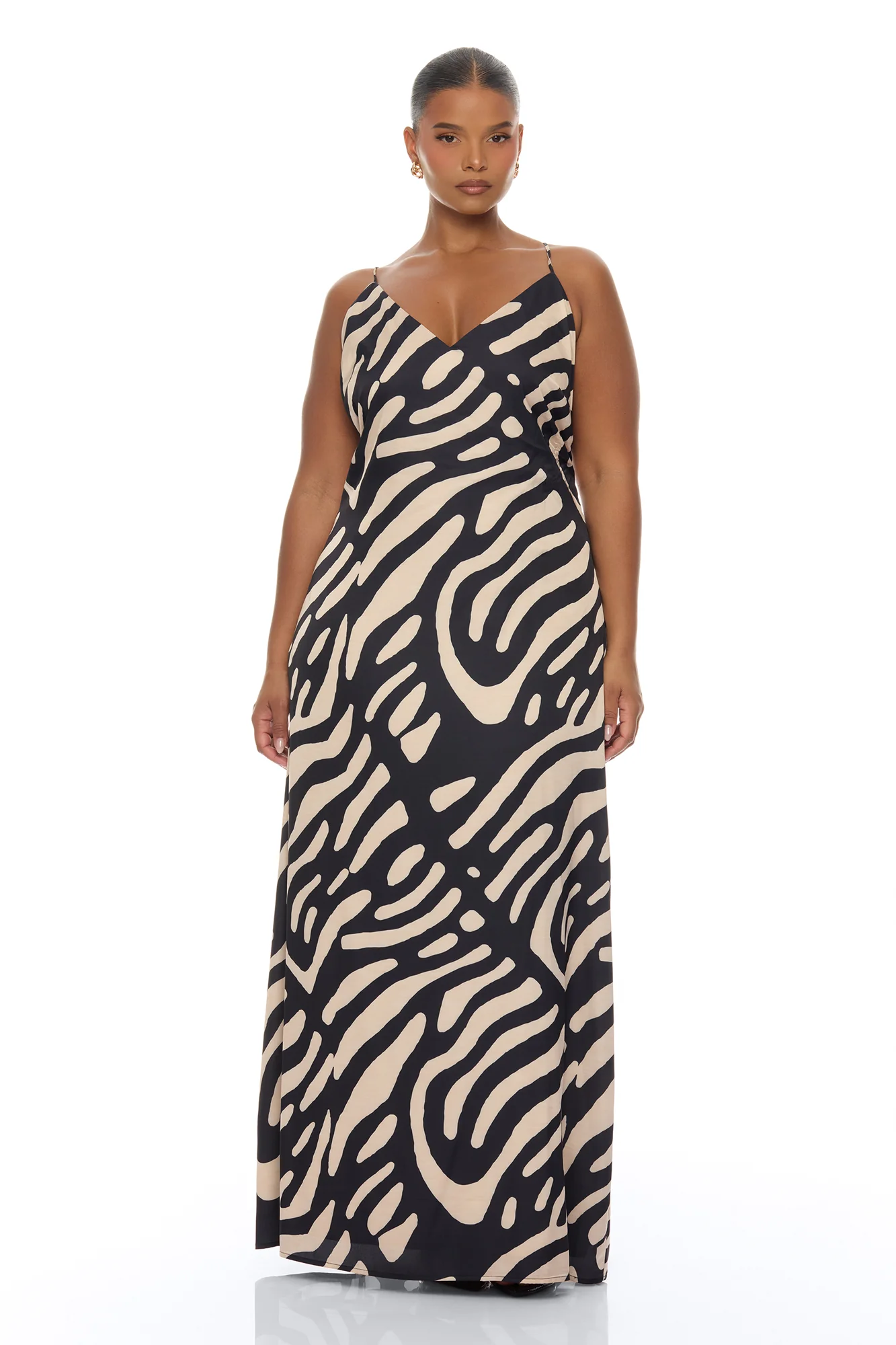 Daydreaming Backless Satin Maxi Dress - Black/combo - Image 5