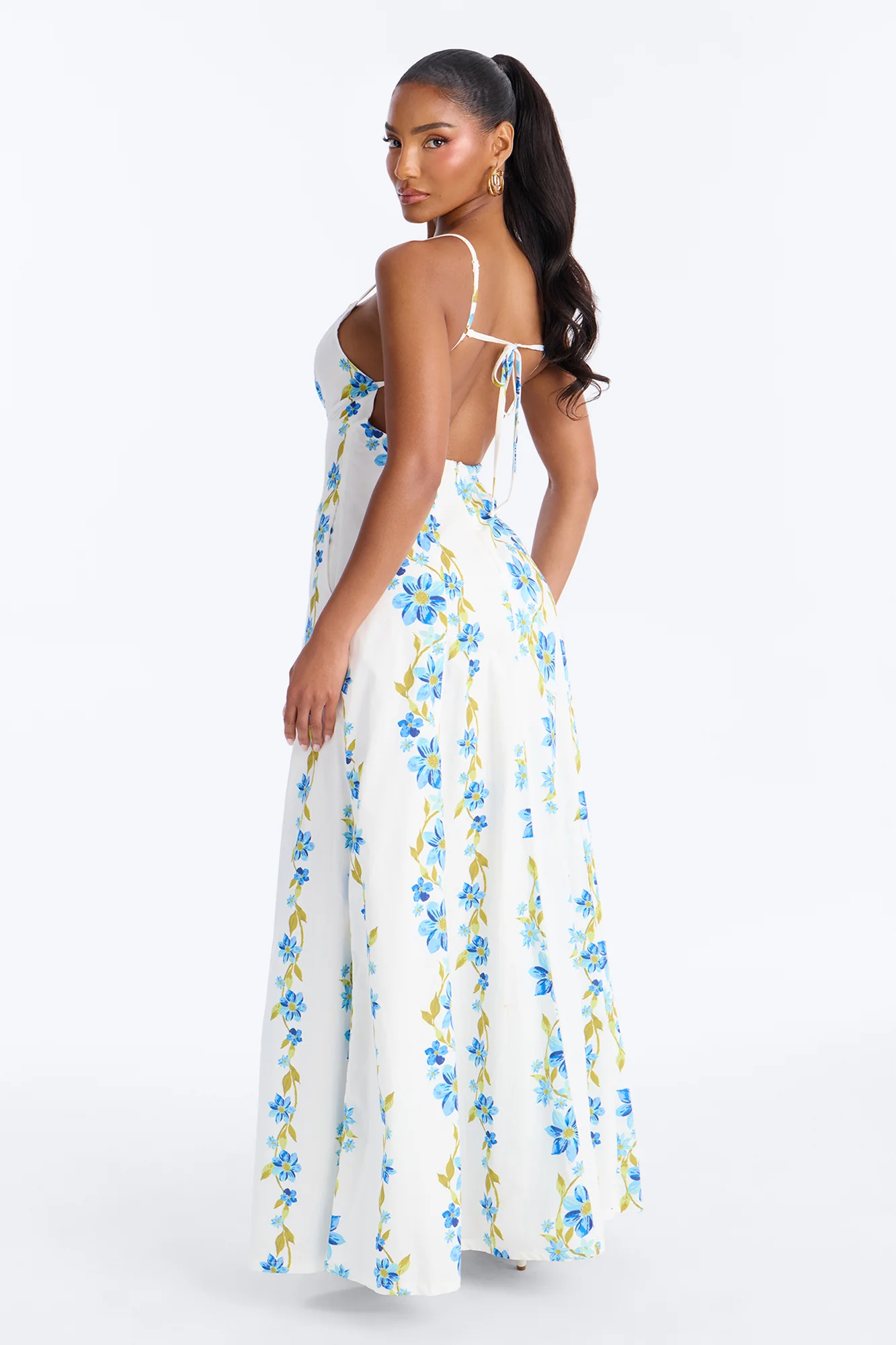 Daytime Shine Linen Maxi Dress - Blue/combo - Image 4