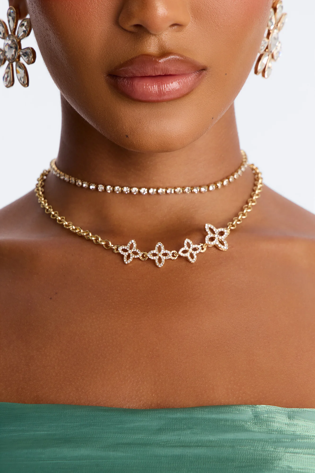 Dazzling Daisies Layered Necklace - Gold