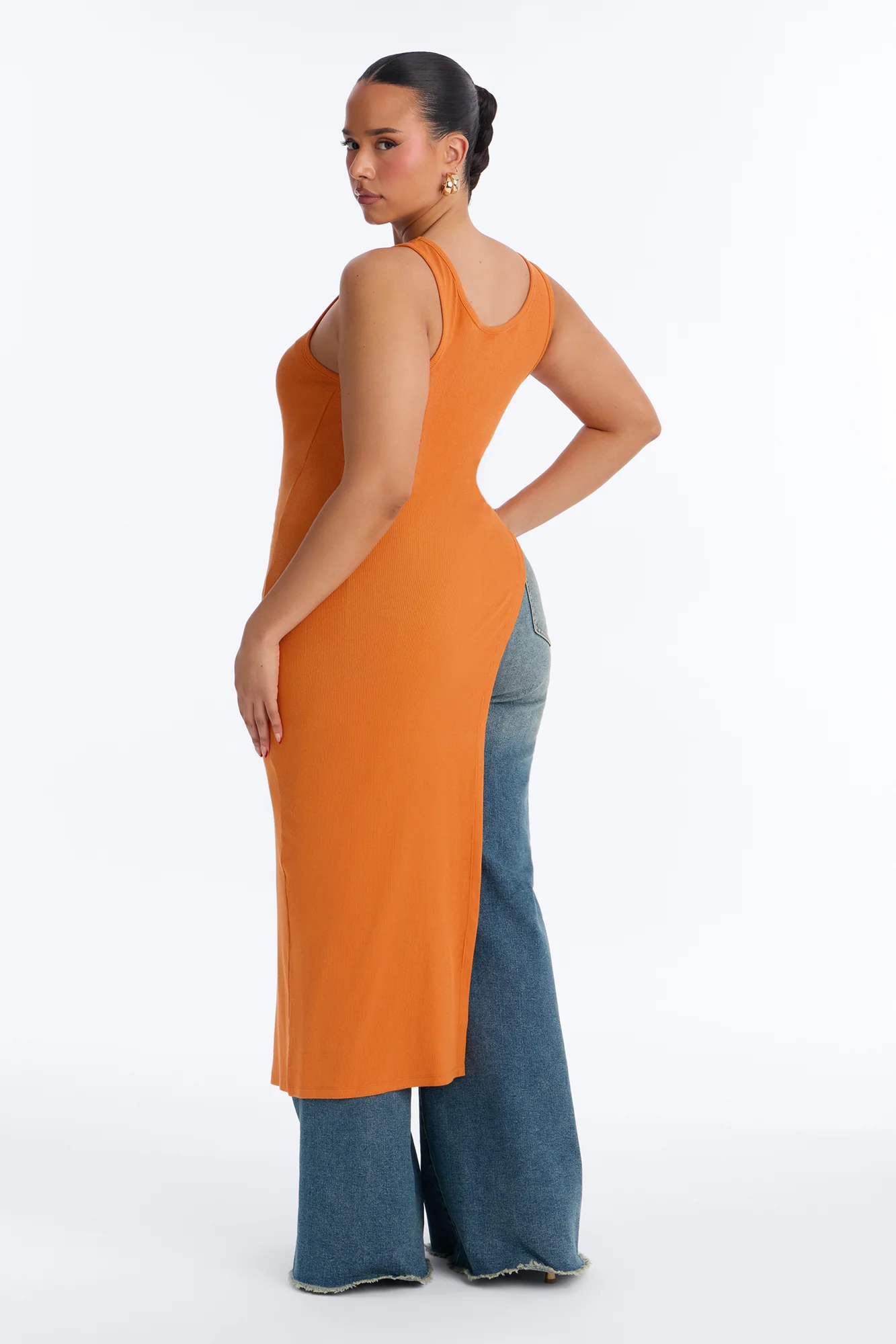 Def Leppard Long Asymmetrical Tank - Orange - Image 8