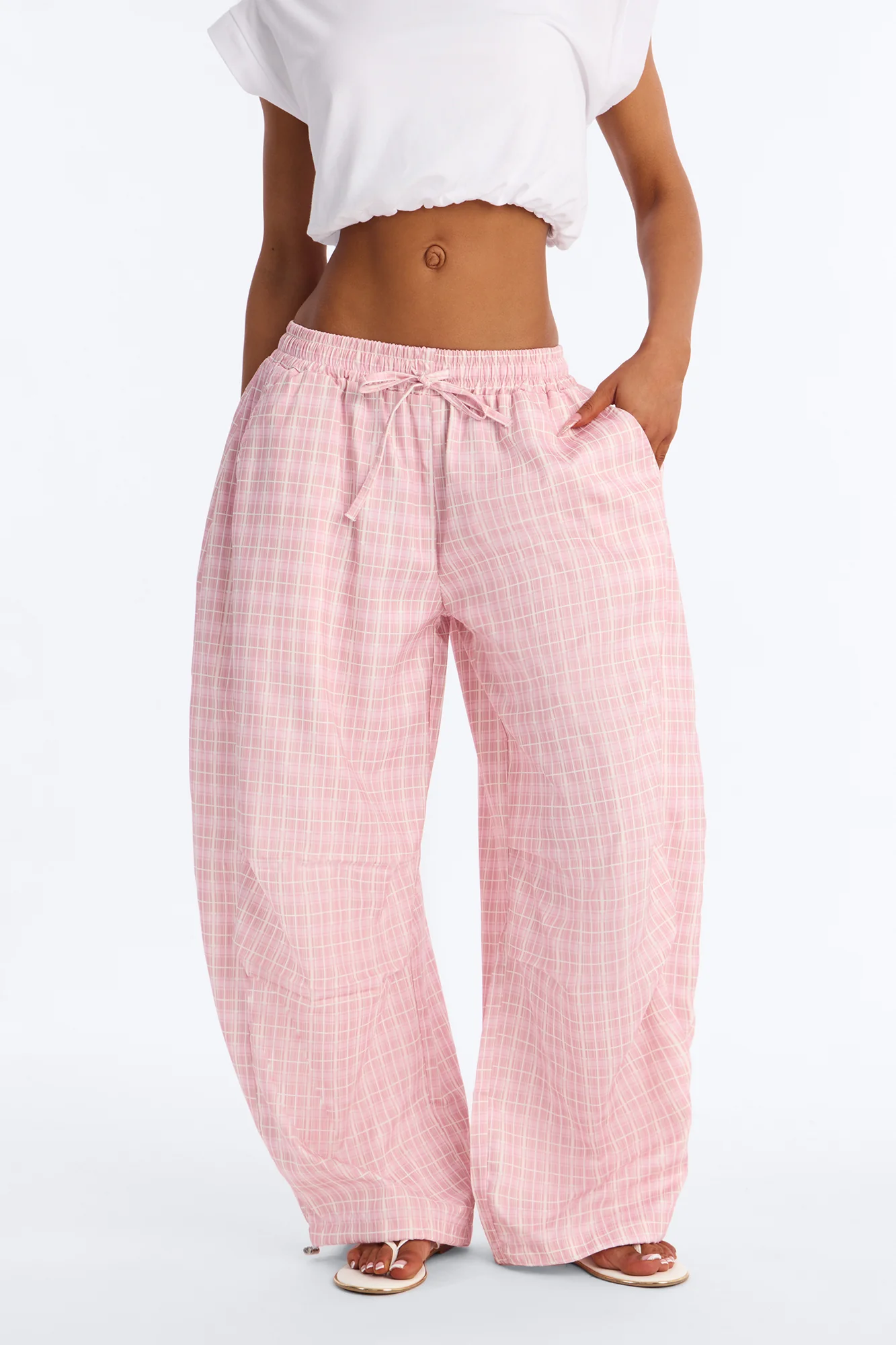 Delancy Stacked Windbreaker Jogger - Pink/combo