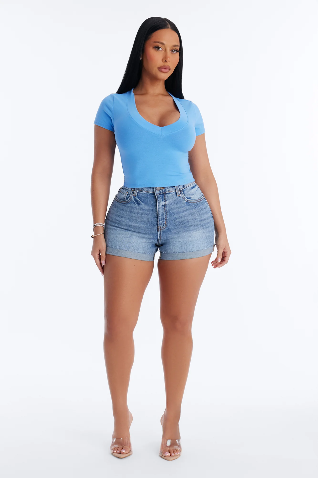 Delaney Short Sleeve Top - Periwinkle - Image 2