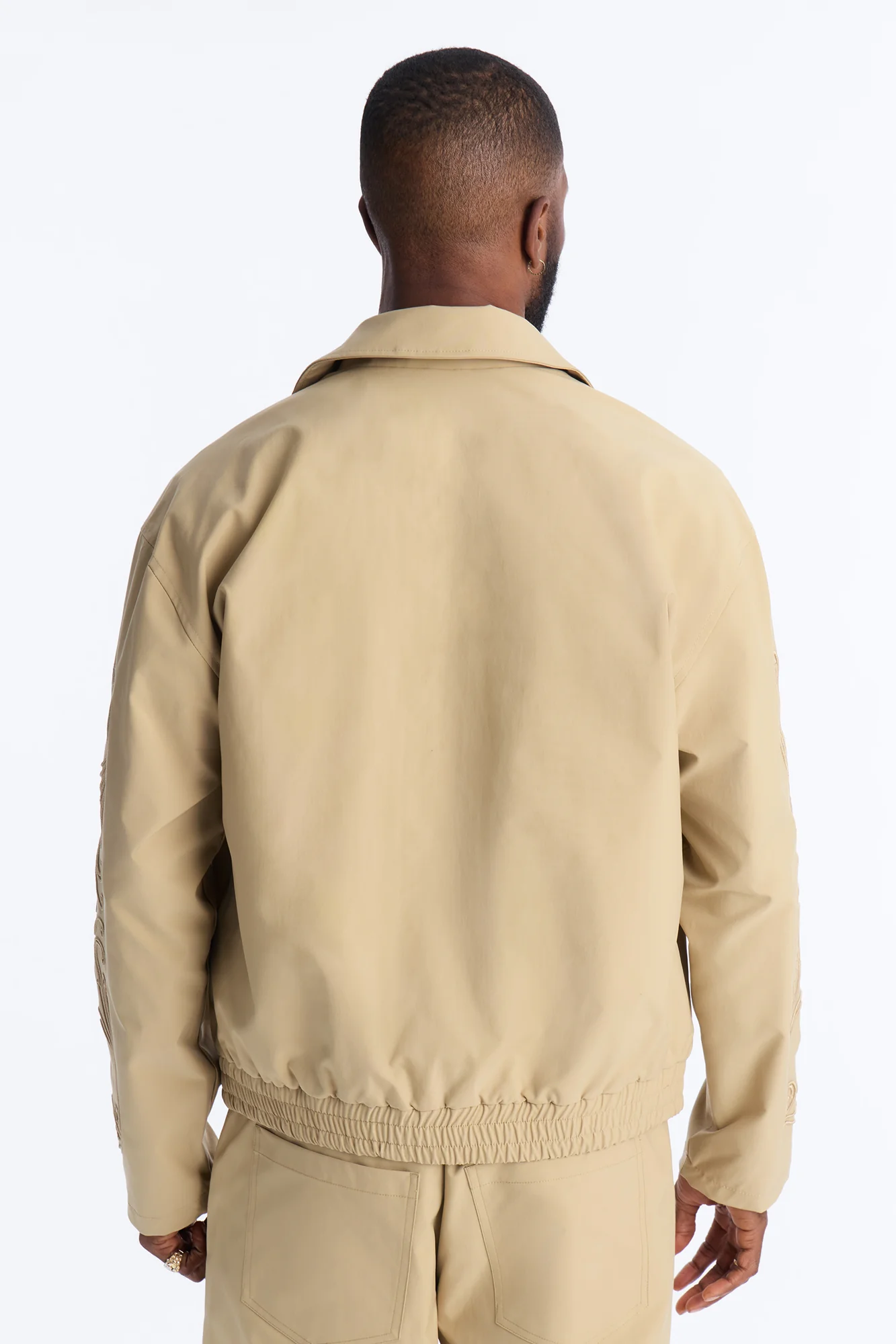 Delaro Embroidered Bomber Jacket - Khaki - Image 6