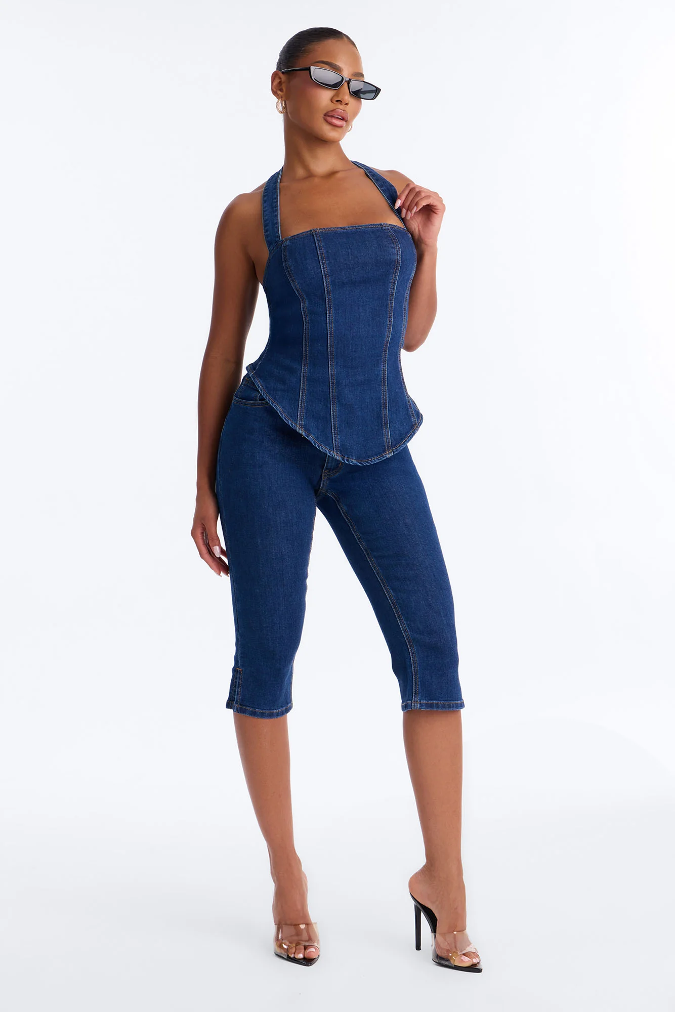 Denim Daze Capri Set - Dark Wash