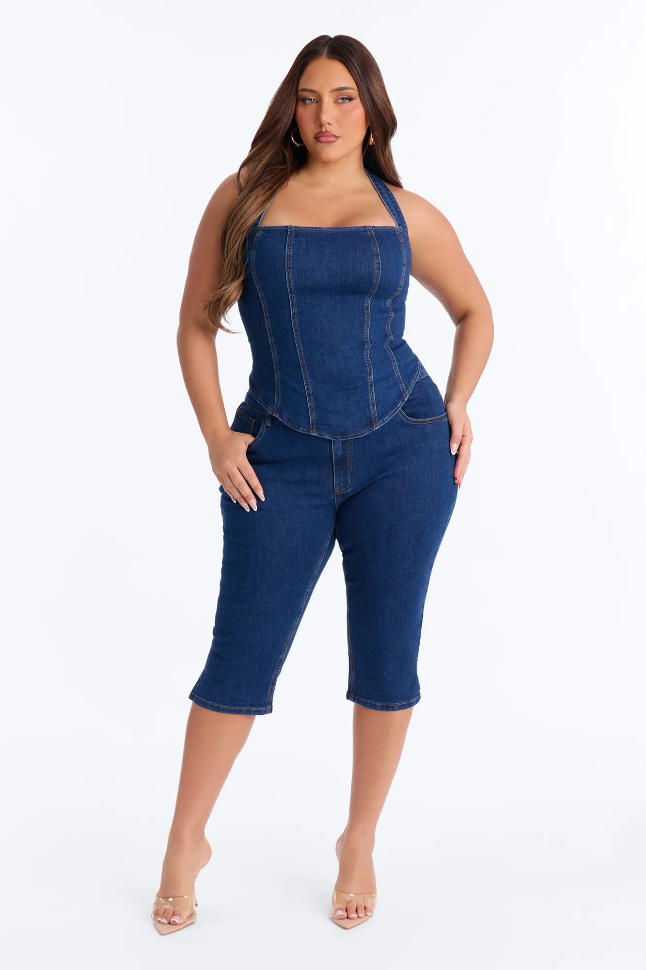 Denim Daze Capri Set - Dark Wash - Image 5