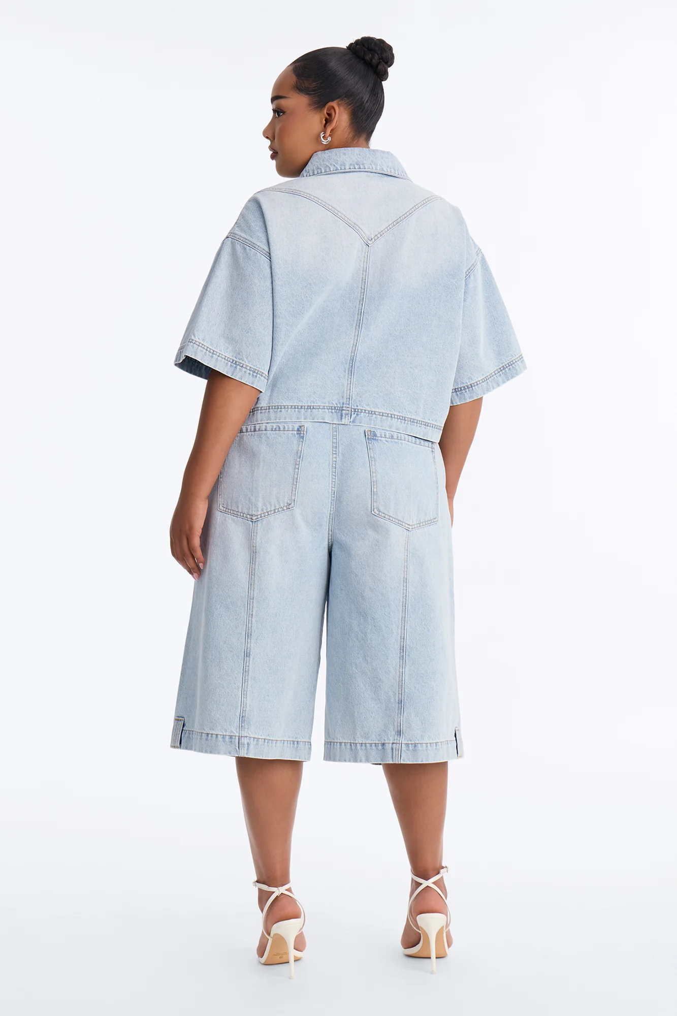 Denim Definition Jort Set - Light Wash - Image 8