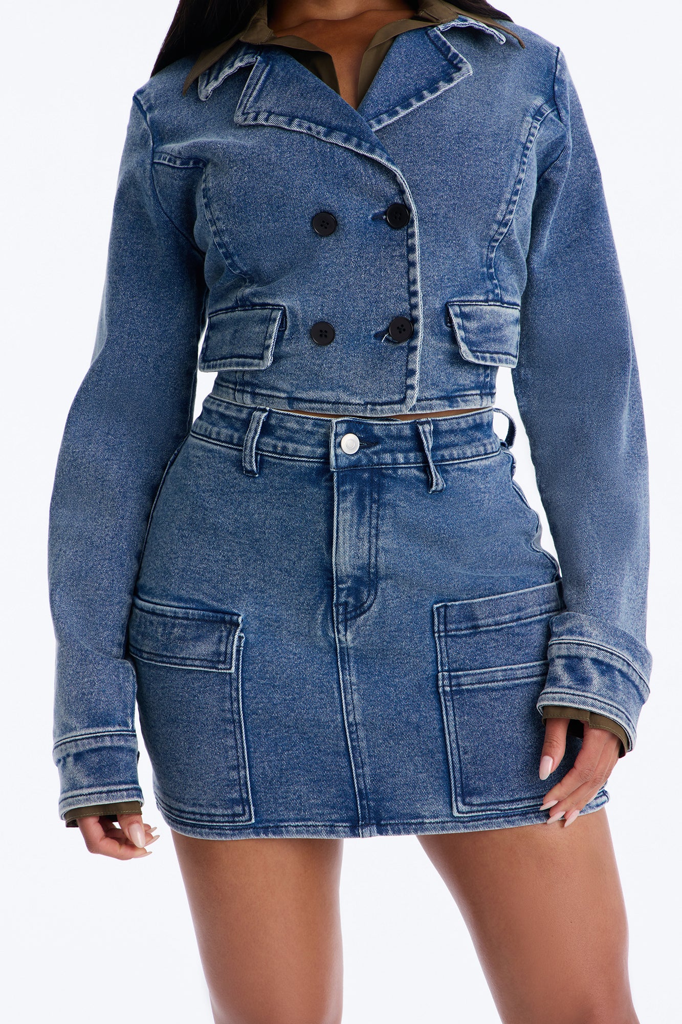 Denim Directive Skirt Set - Medium Wash - Image 4