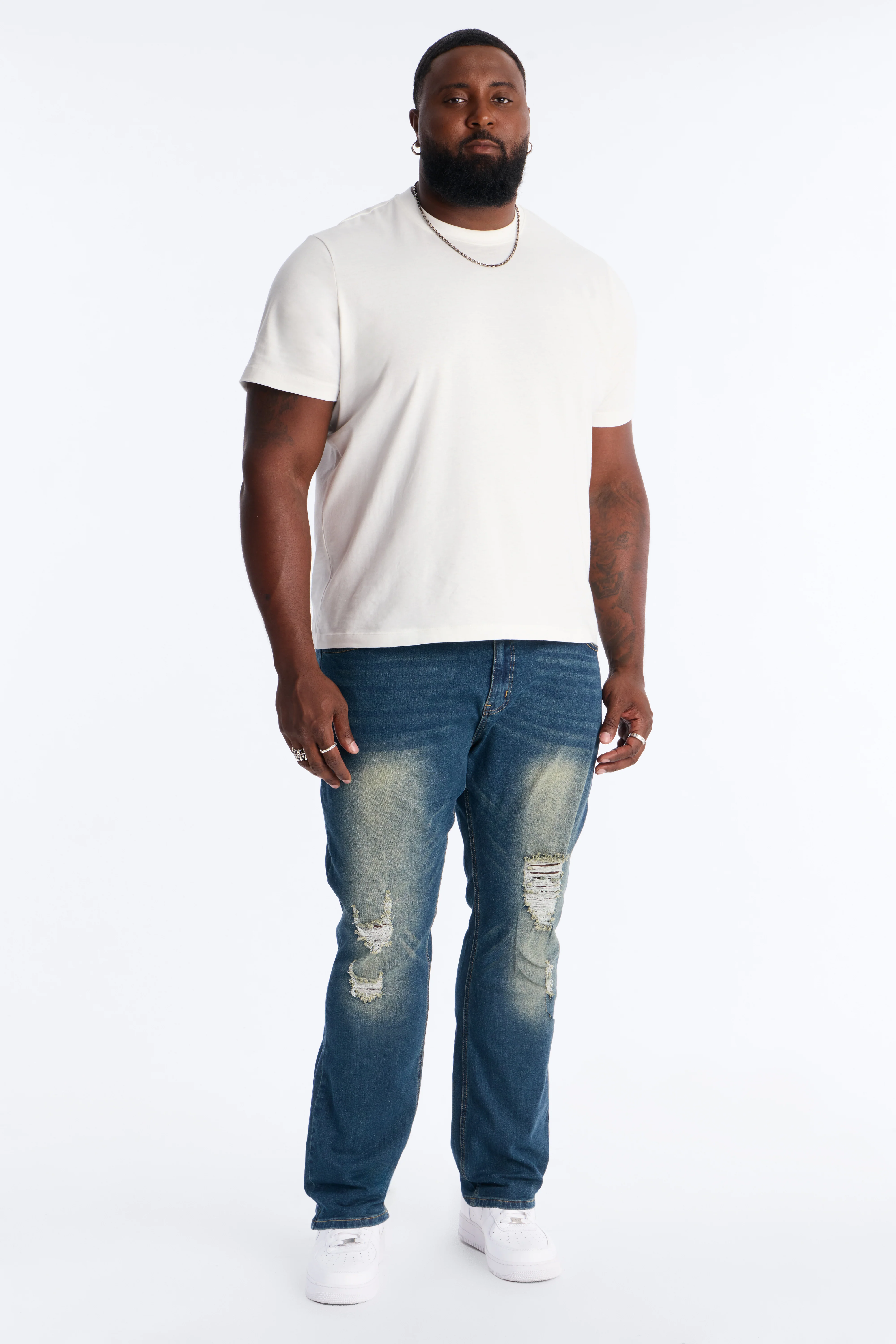 Destructed Apex Slim Jean - Dark Wash