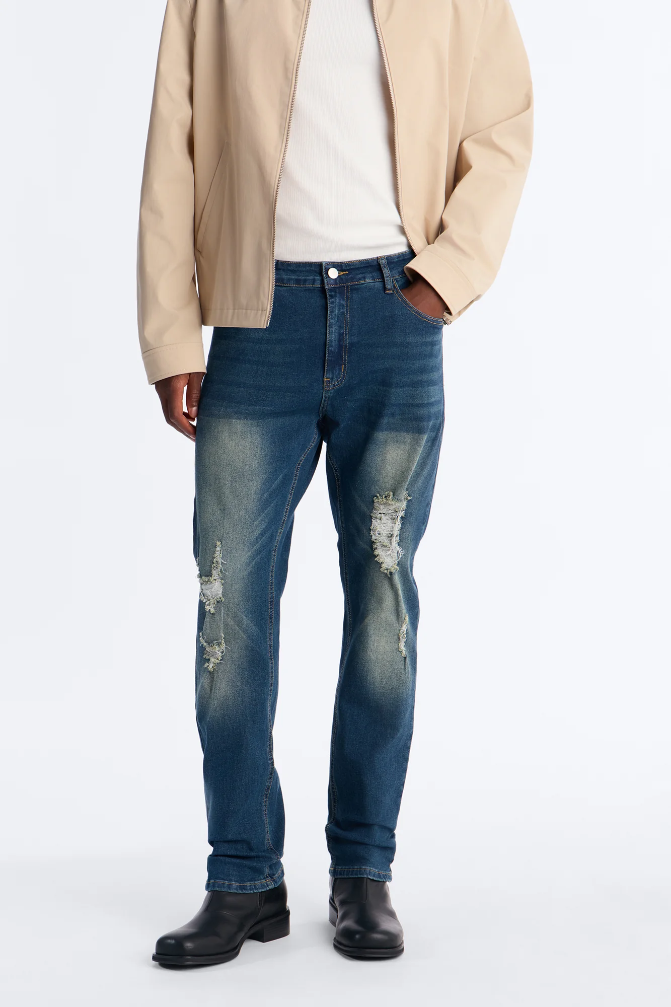 Destructed Apex Slim Jean - Dark Wash - Image 6