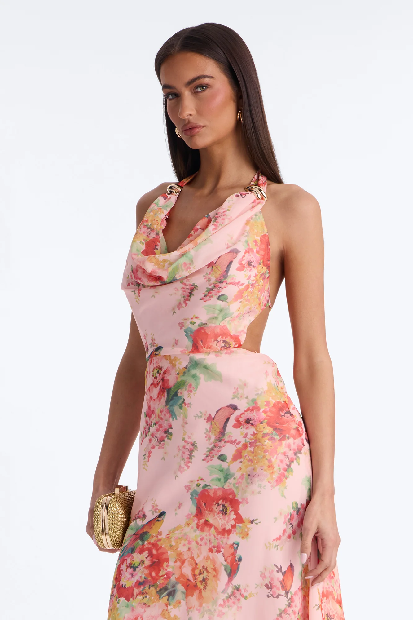 Diana Floral Chiffon Maxi Dress - Pink/combo - Image 2