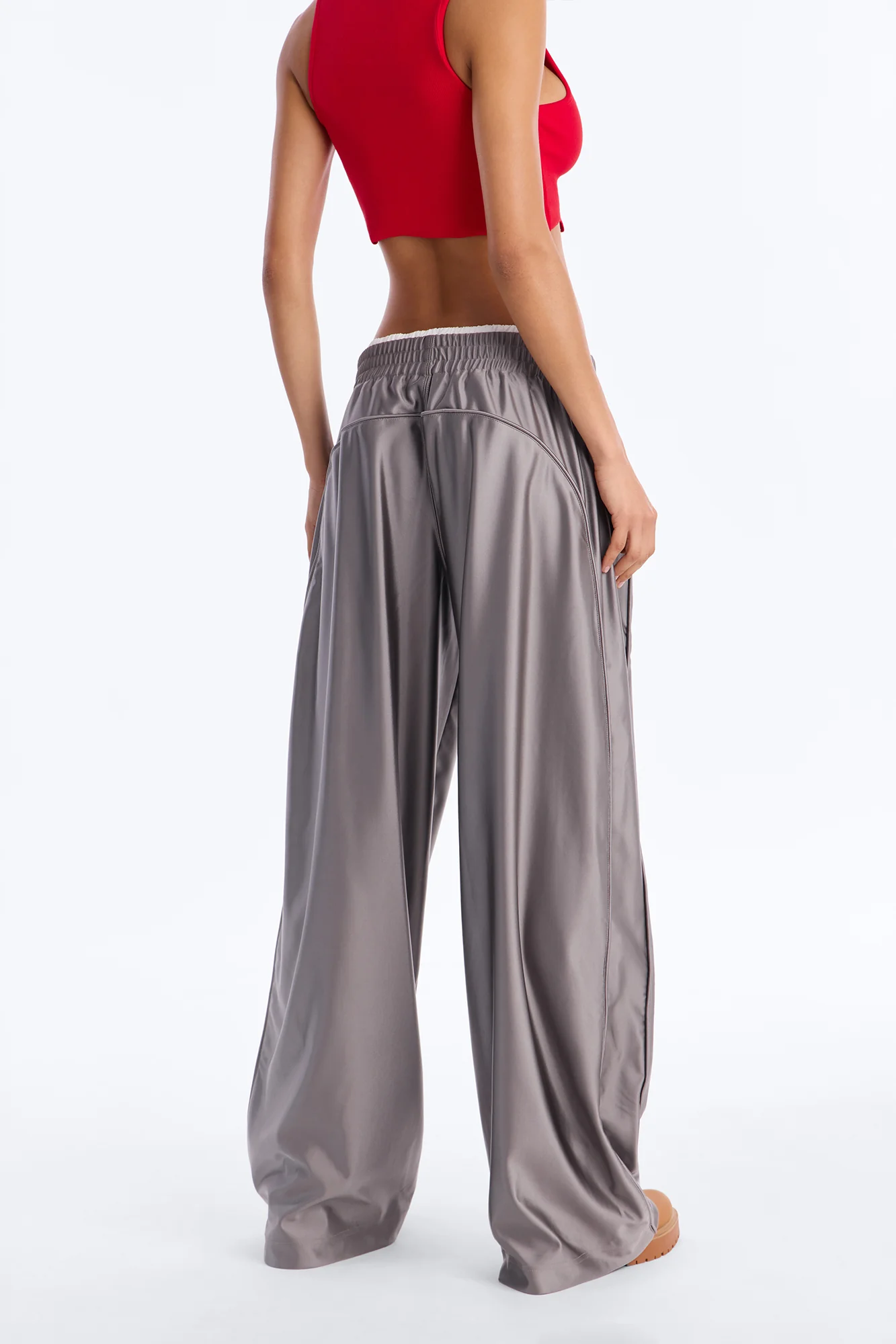 Different Wavelength Low Rise Double Waistband Pant 33″ - Grey - Image 3