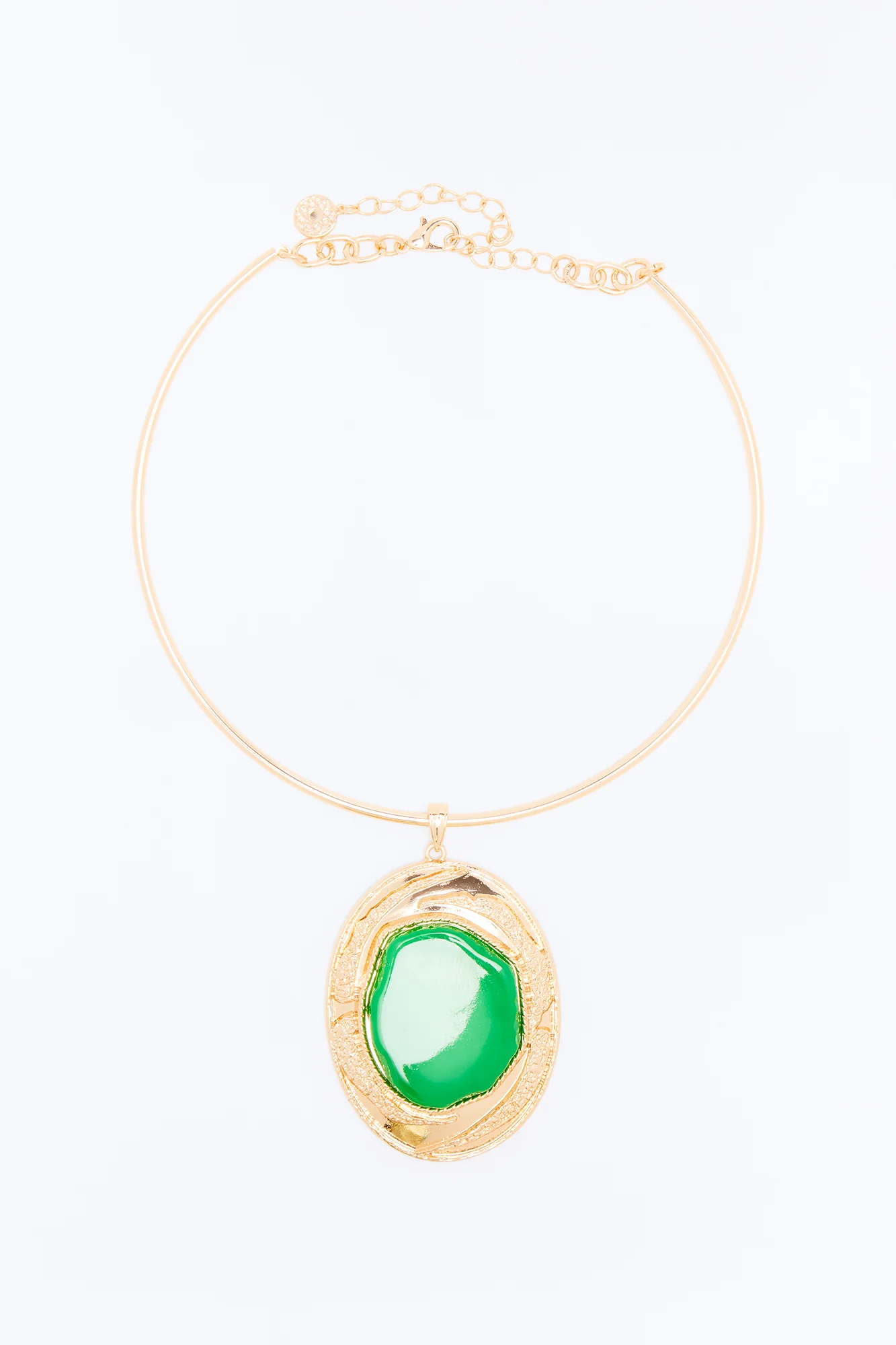 Divine Drip Jeweled Necklace - Gold/Green - Image 3