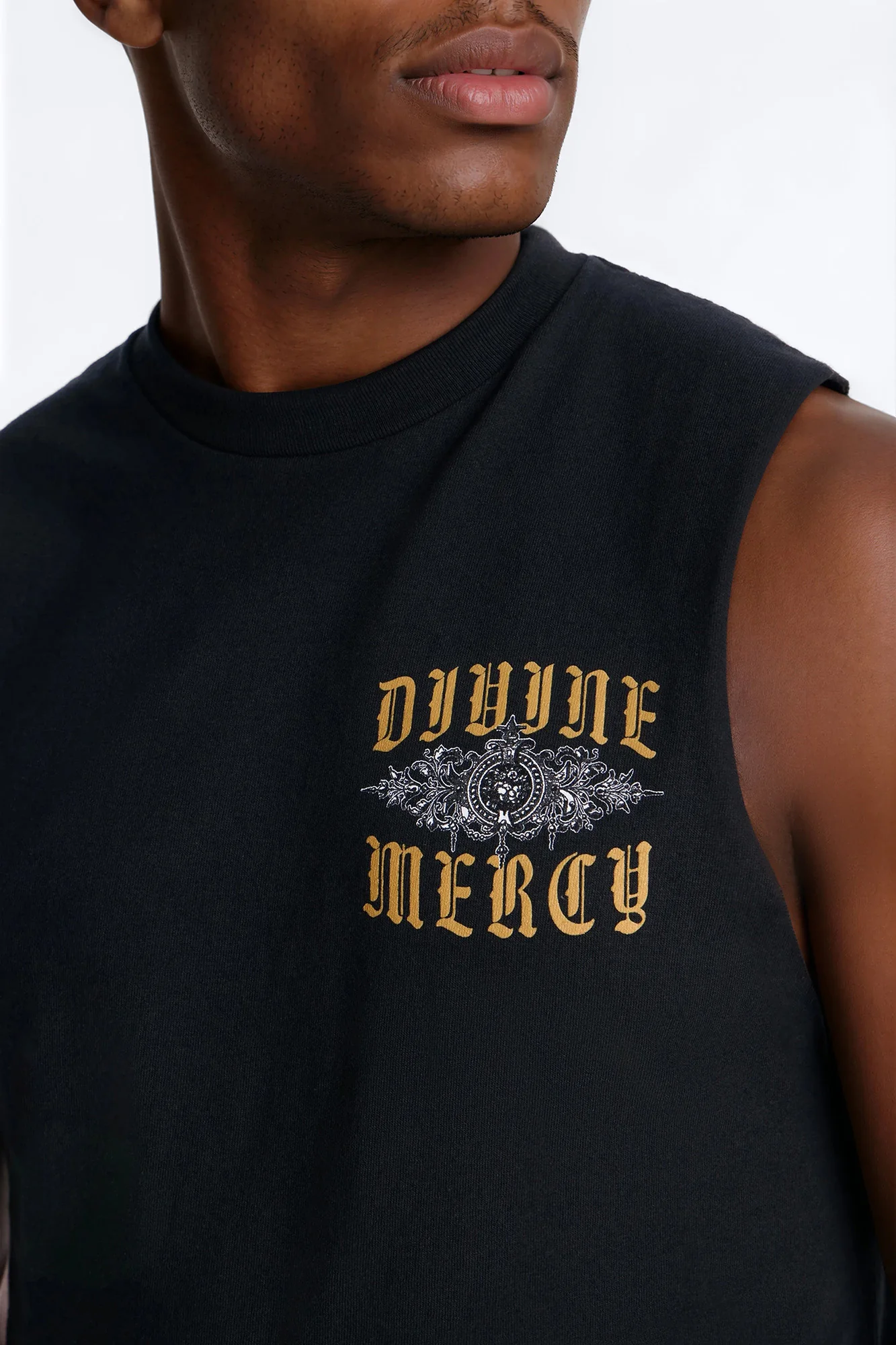 Divine Mercy Muscle Tee - Black - Image 4