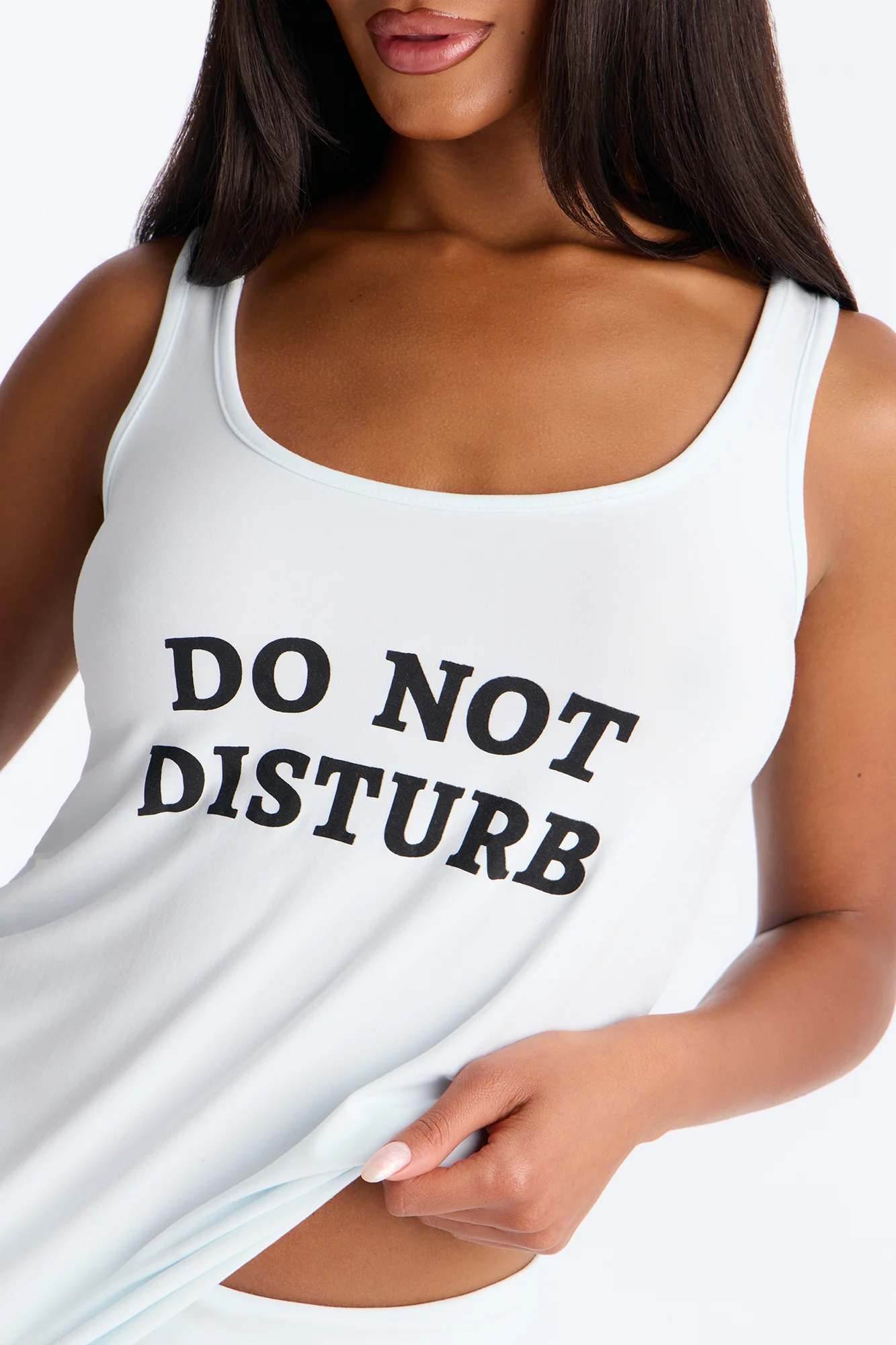 Do Not Disturb 2pc PJ Short Set - Light Blue - Image 2