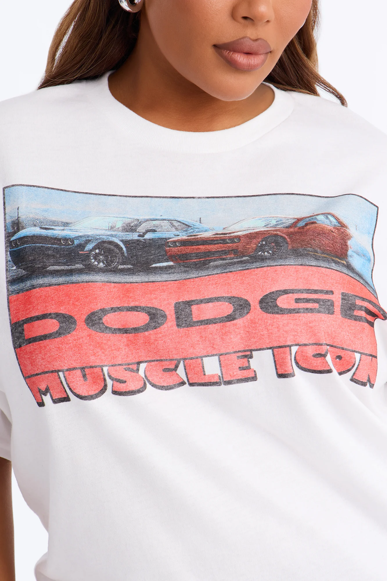 Dodge Electric Muscle Oversized Tee - White - Image 6