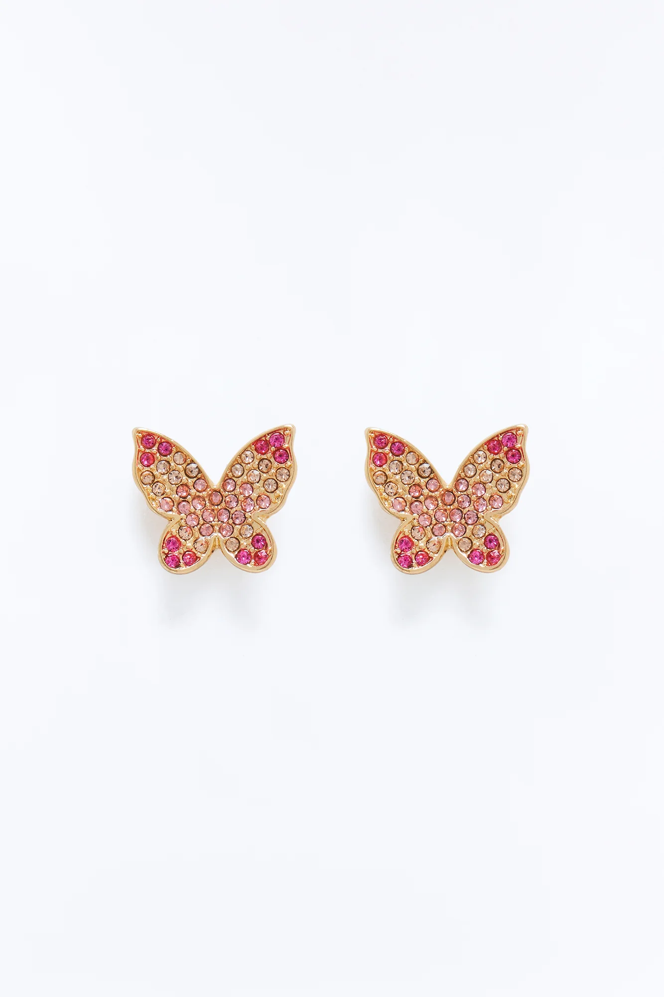 Don't Leave Me Behind Butterfly Stud Earrings - Pink - Image 3