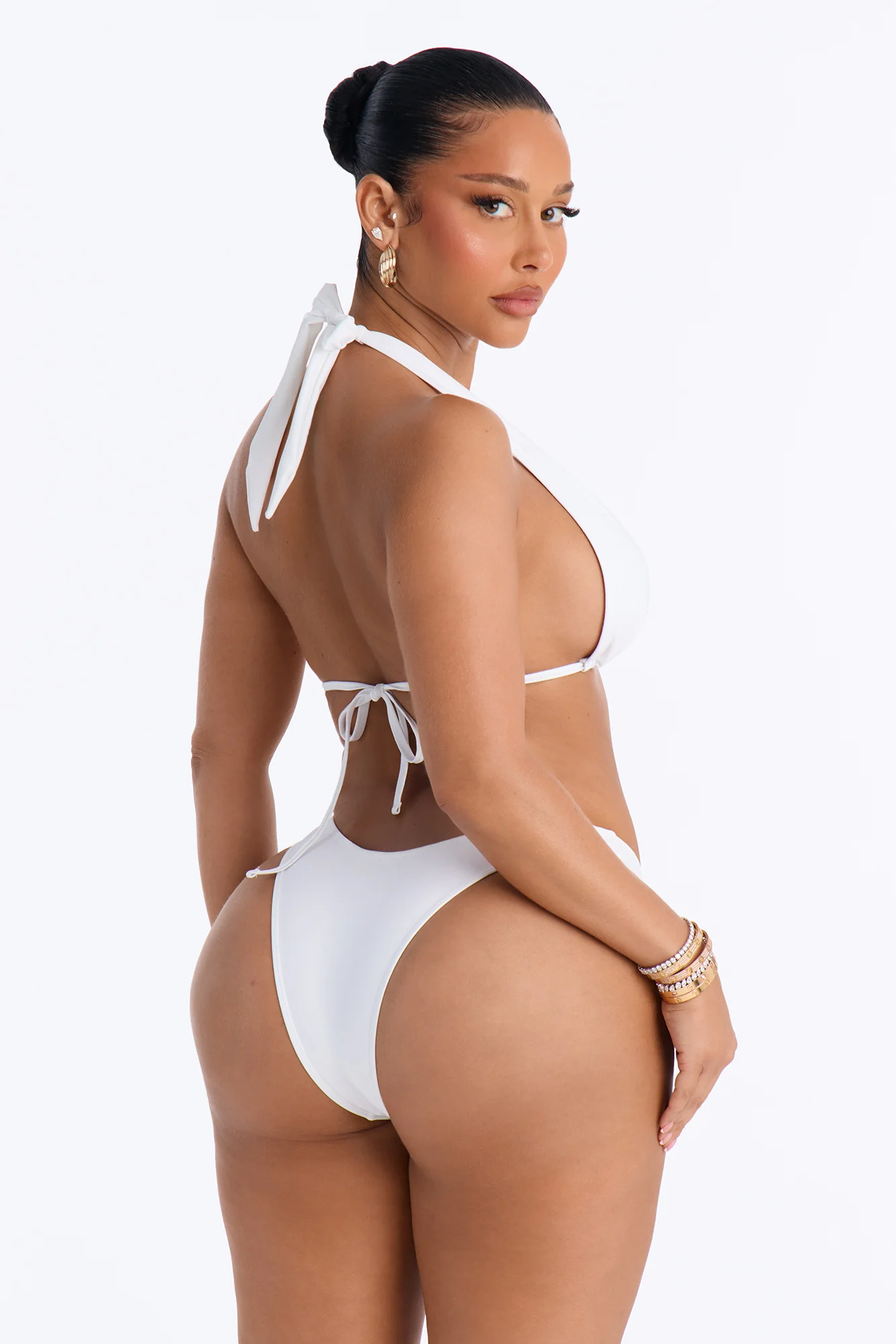Dose Of Vitamin Sea Floral Hardware Cut Out 3 Piece Bikini Mini Skirt Set - White - Image 4