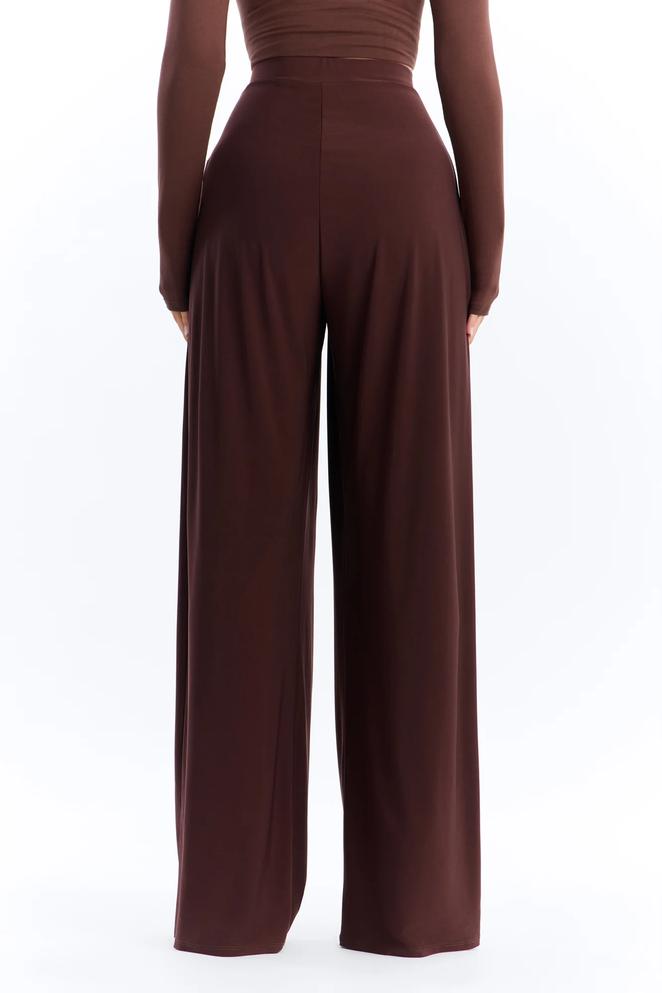 Dottie Slinky Relaxed Wide Leg Pant 32″ - Brown - Image 4