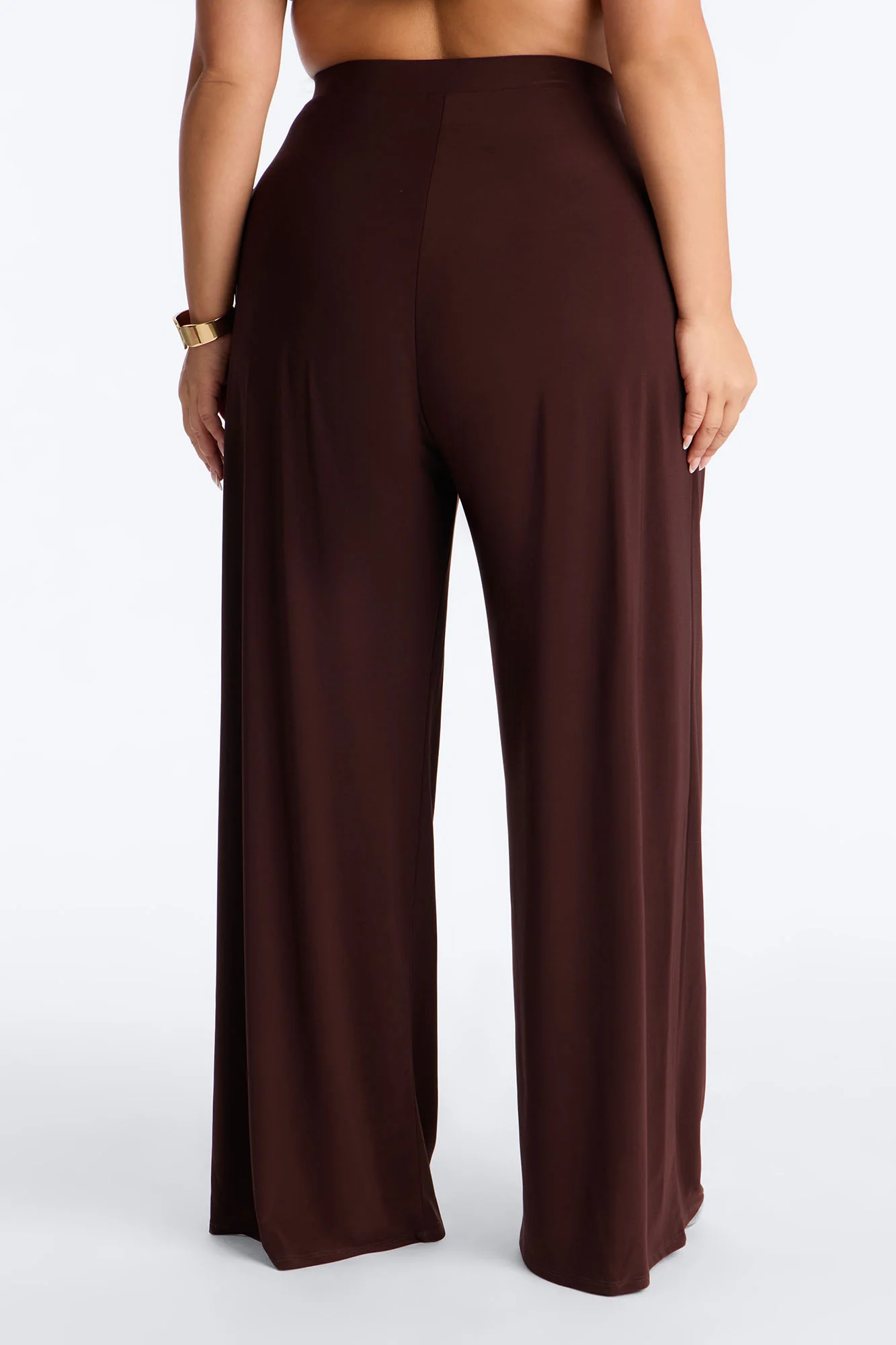 Dottie Slinky Relaxed Wide Leg Pant 32″ - Brown - Image 7