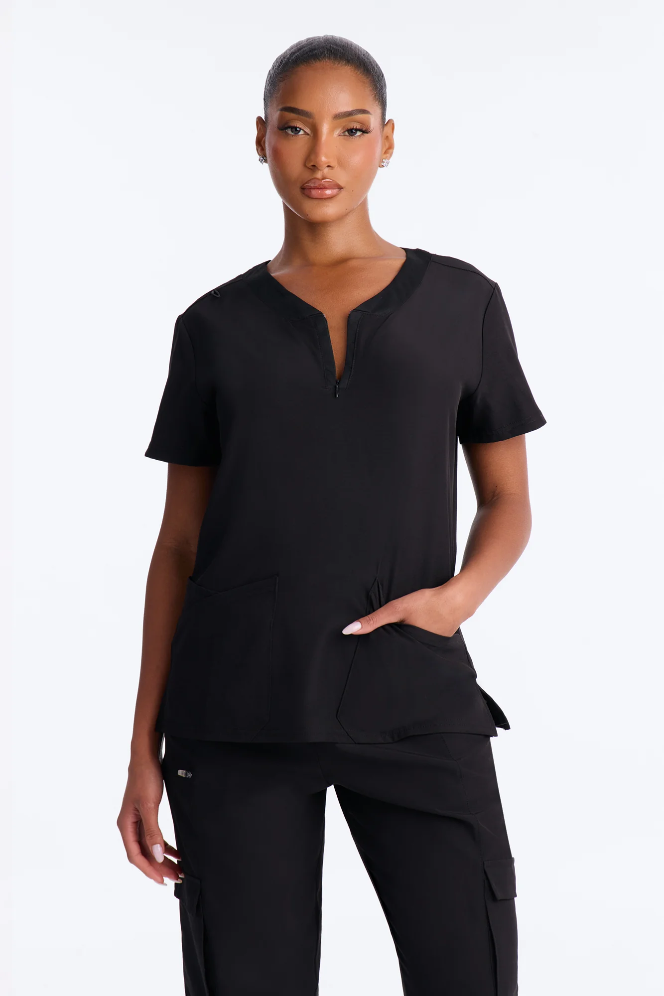 Double Shift Uniform Scrub Jogger Pant Set - Black - Image 2
