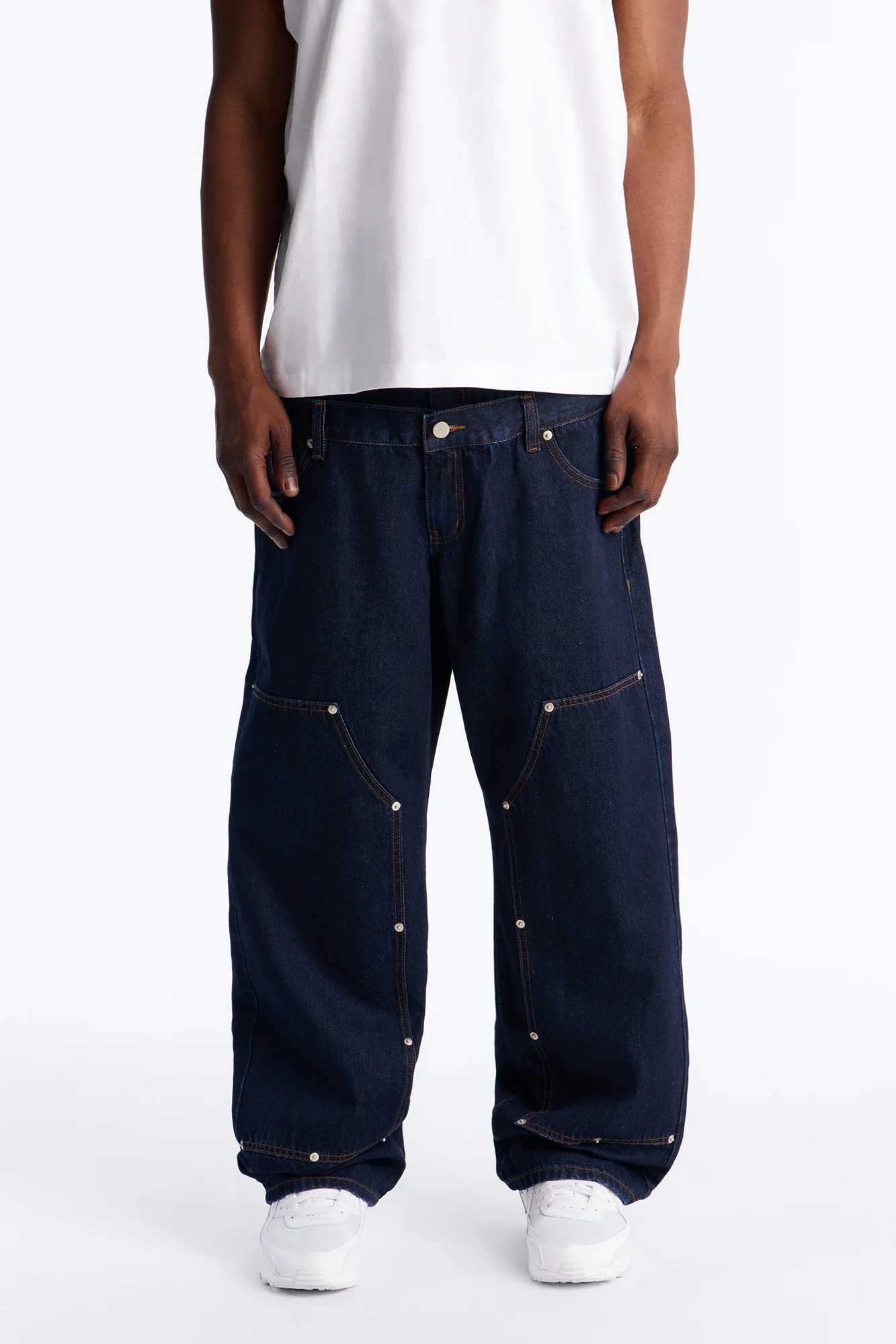 Double Up Baggy Carpenter Jeans - Dark Wash