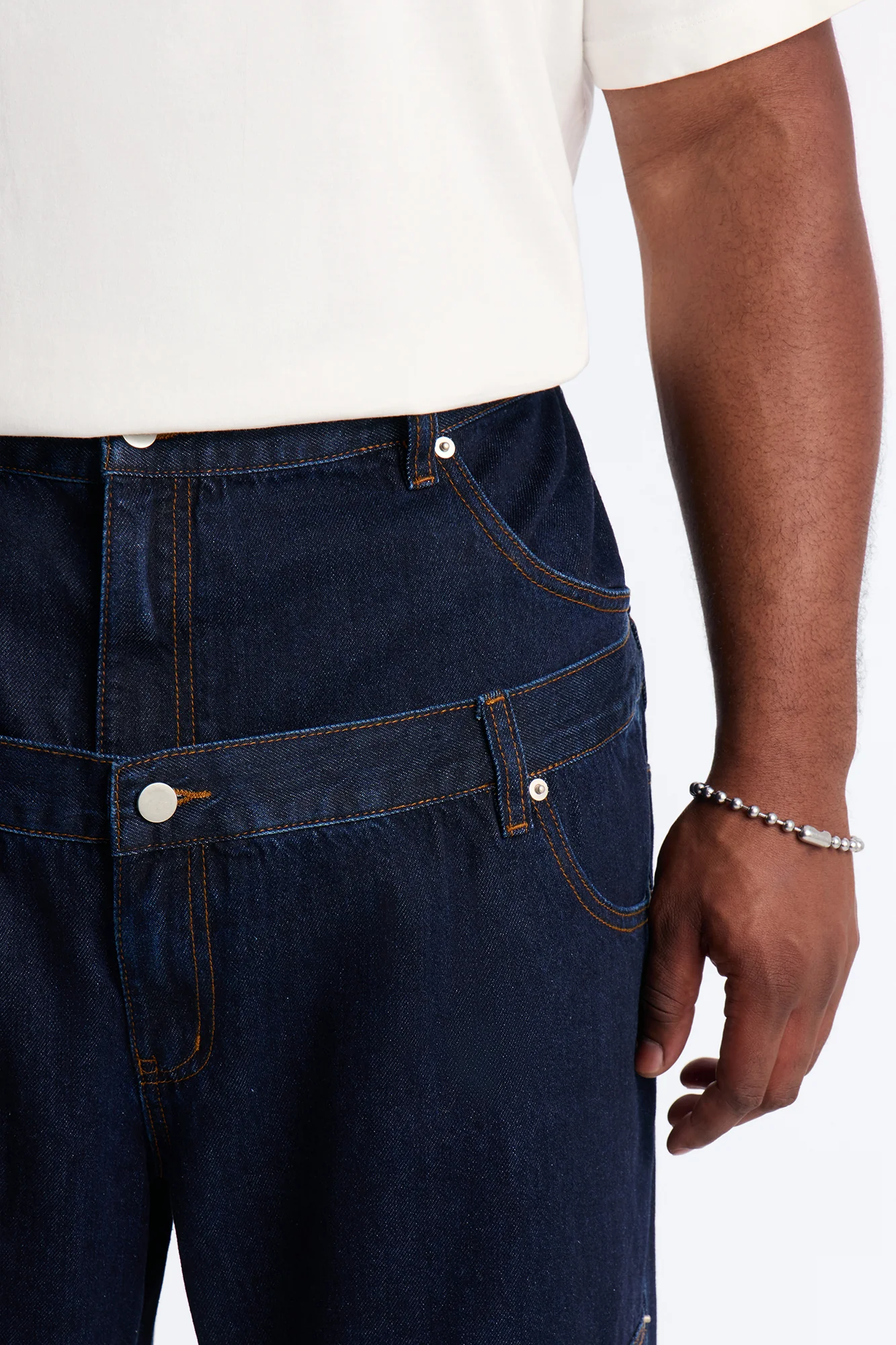 Double Up Baggy Carpenter Jeans - Dark Wash - Image 7