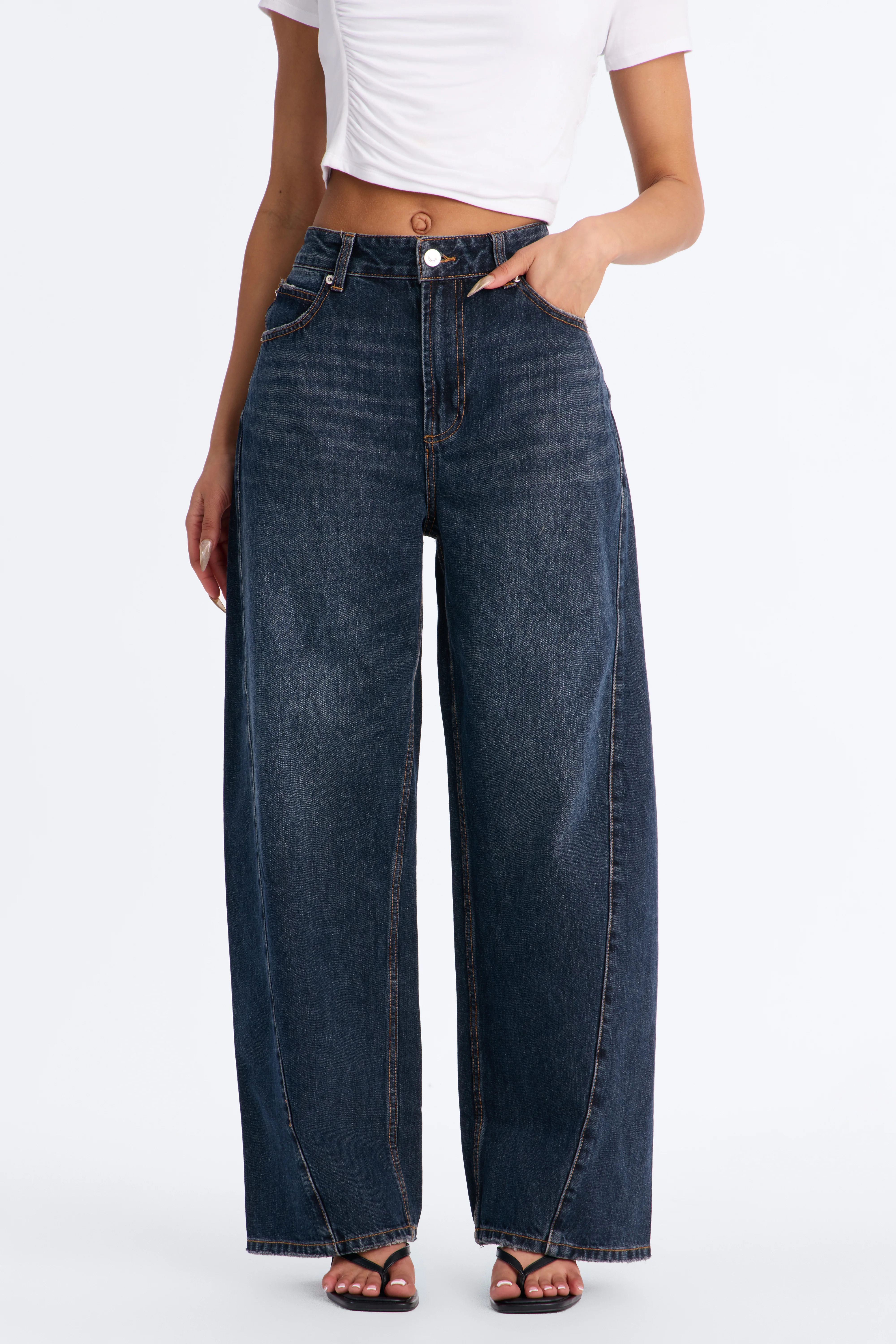 Downtown Vibe Non Stretch Jeans - Dark Denim - Image 7