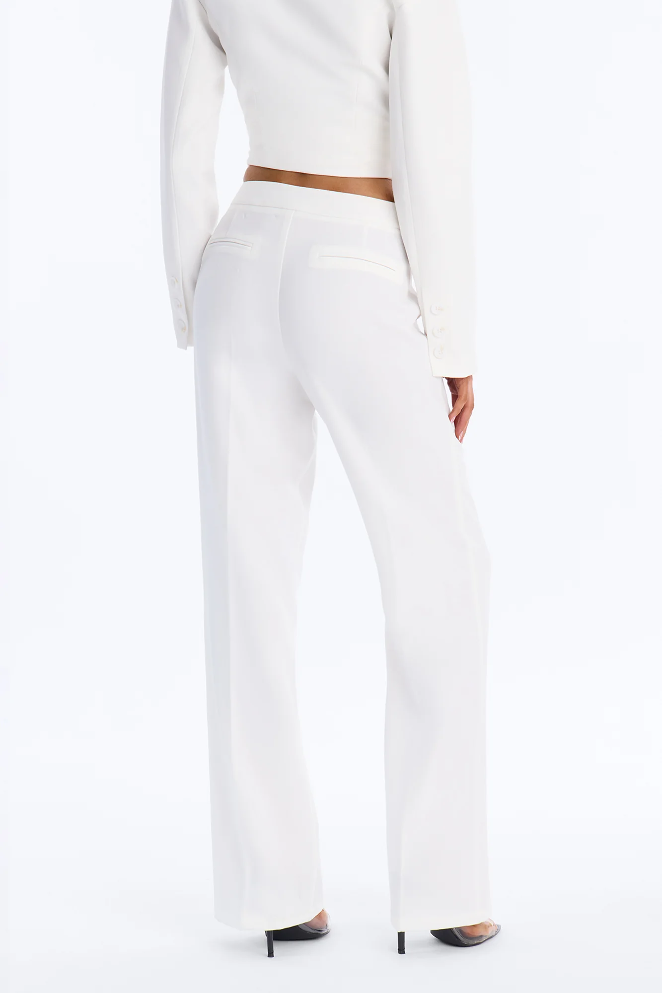Dreamy Days Low Rise Straight Leg Trouser - White - Image 3
