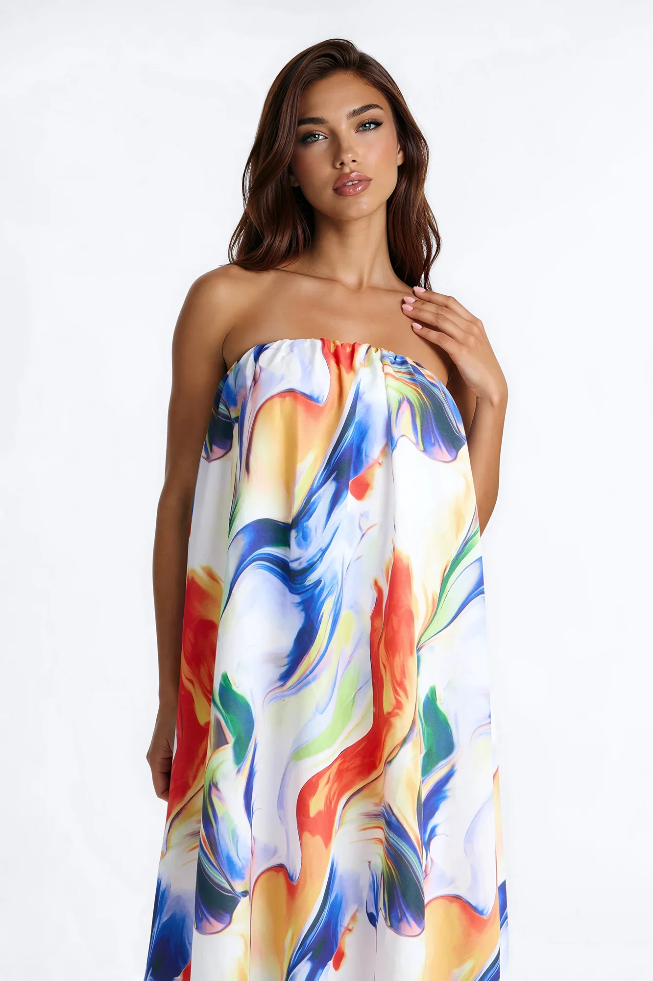 Dreamy Daze Bubble Maxi Dress - Blue/combo - Image 2