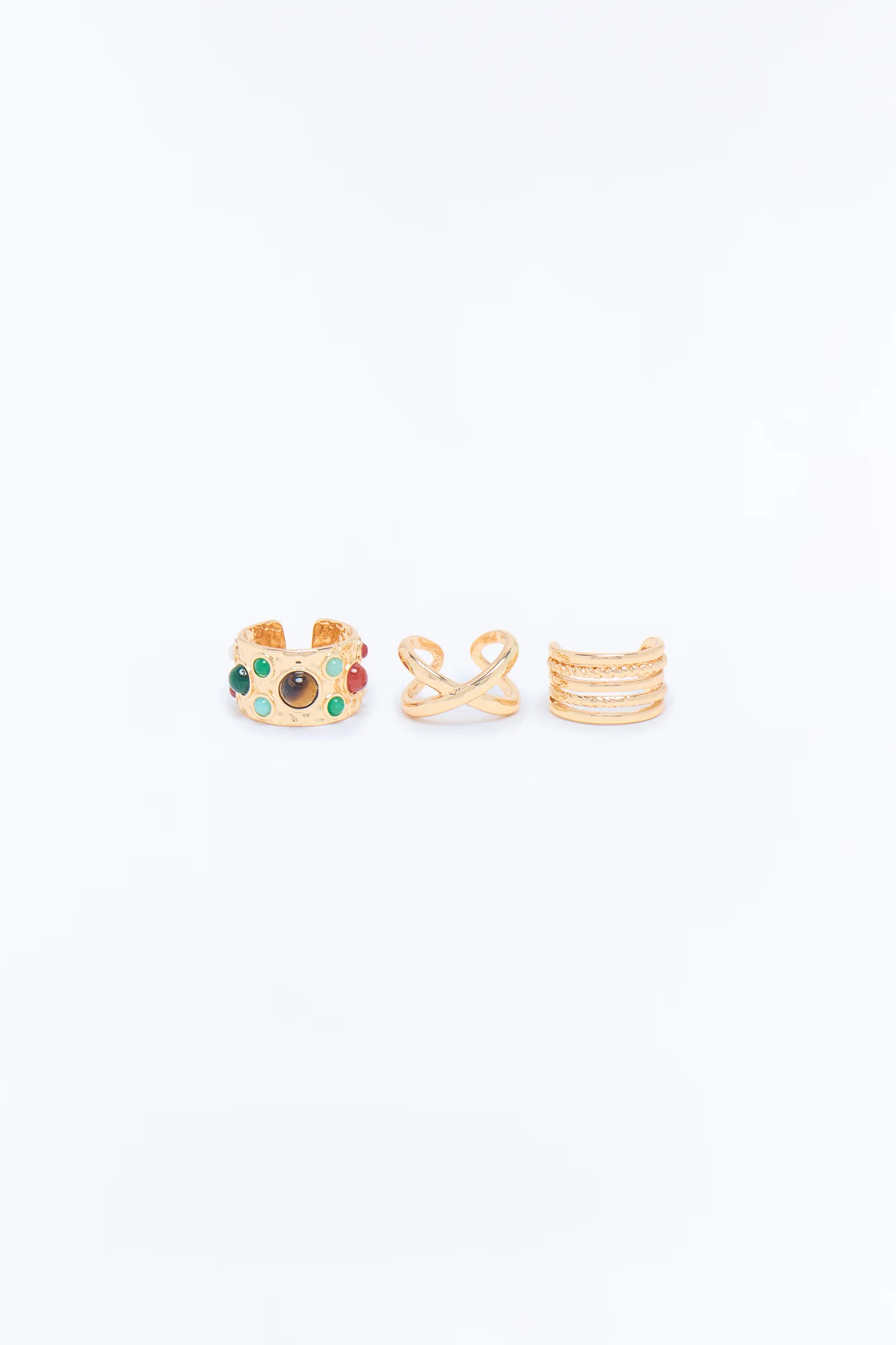 Dreamy Escape 3 Piece Ring Set - Gold/combo - Image 3