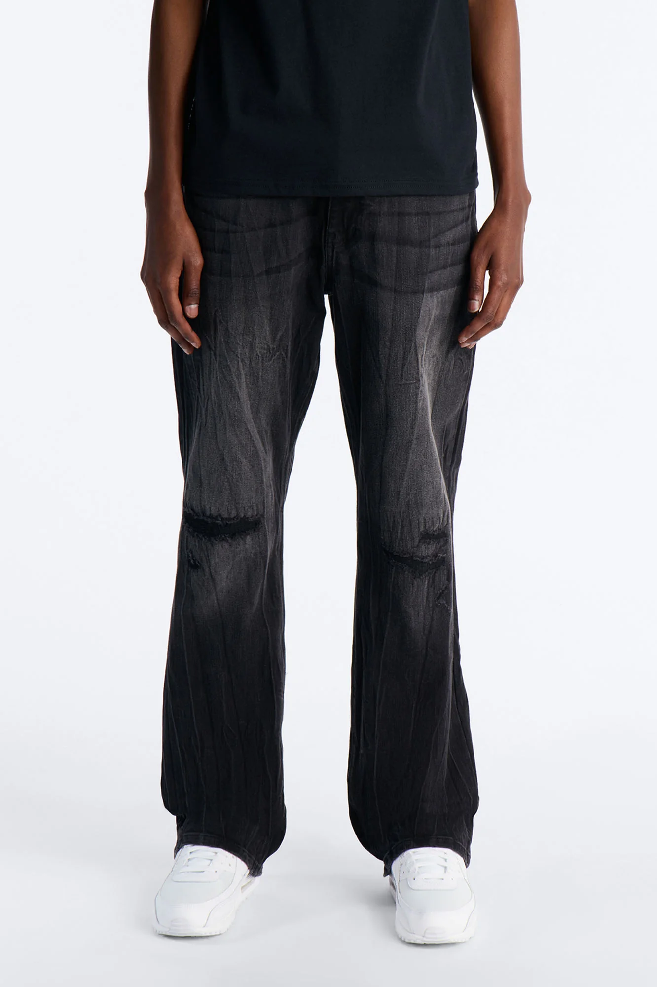 Dreamy Stacked Slim Flare Jeans - Black Wash