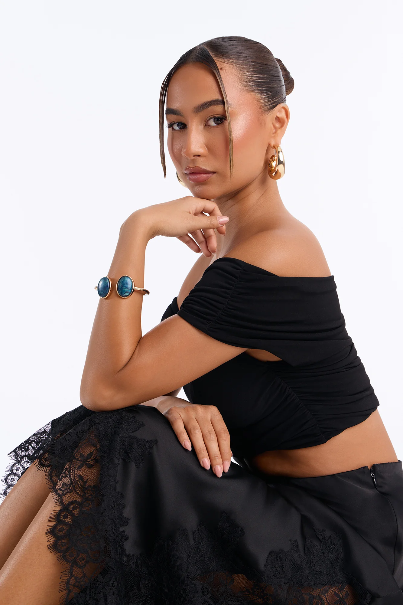 Dreamy Stone Bracelet - Gold/Blue - Image 2