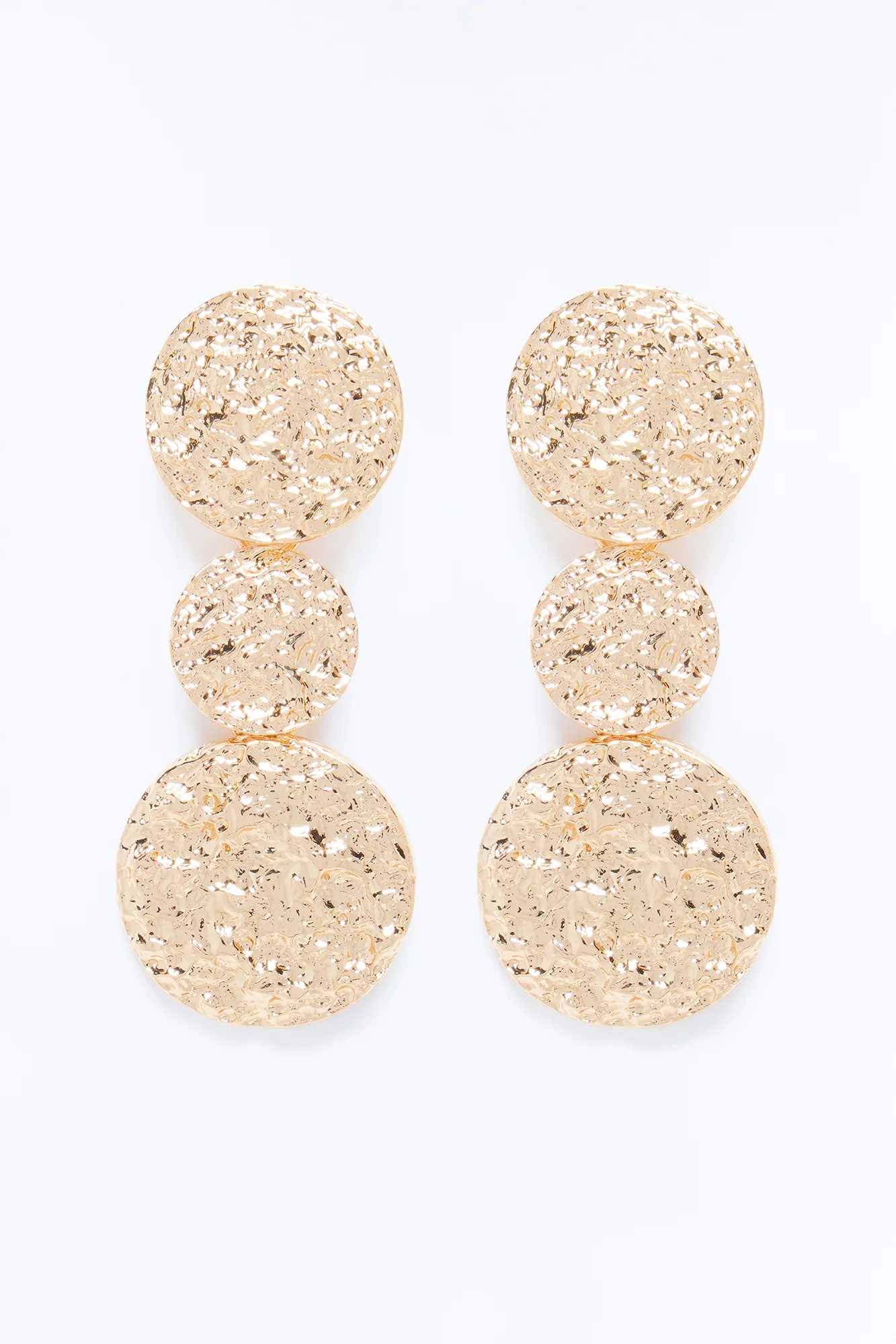 Drop Them Textured Drop Earrings - Gold - Image 3