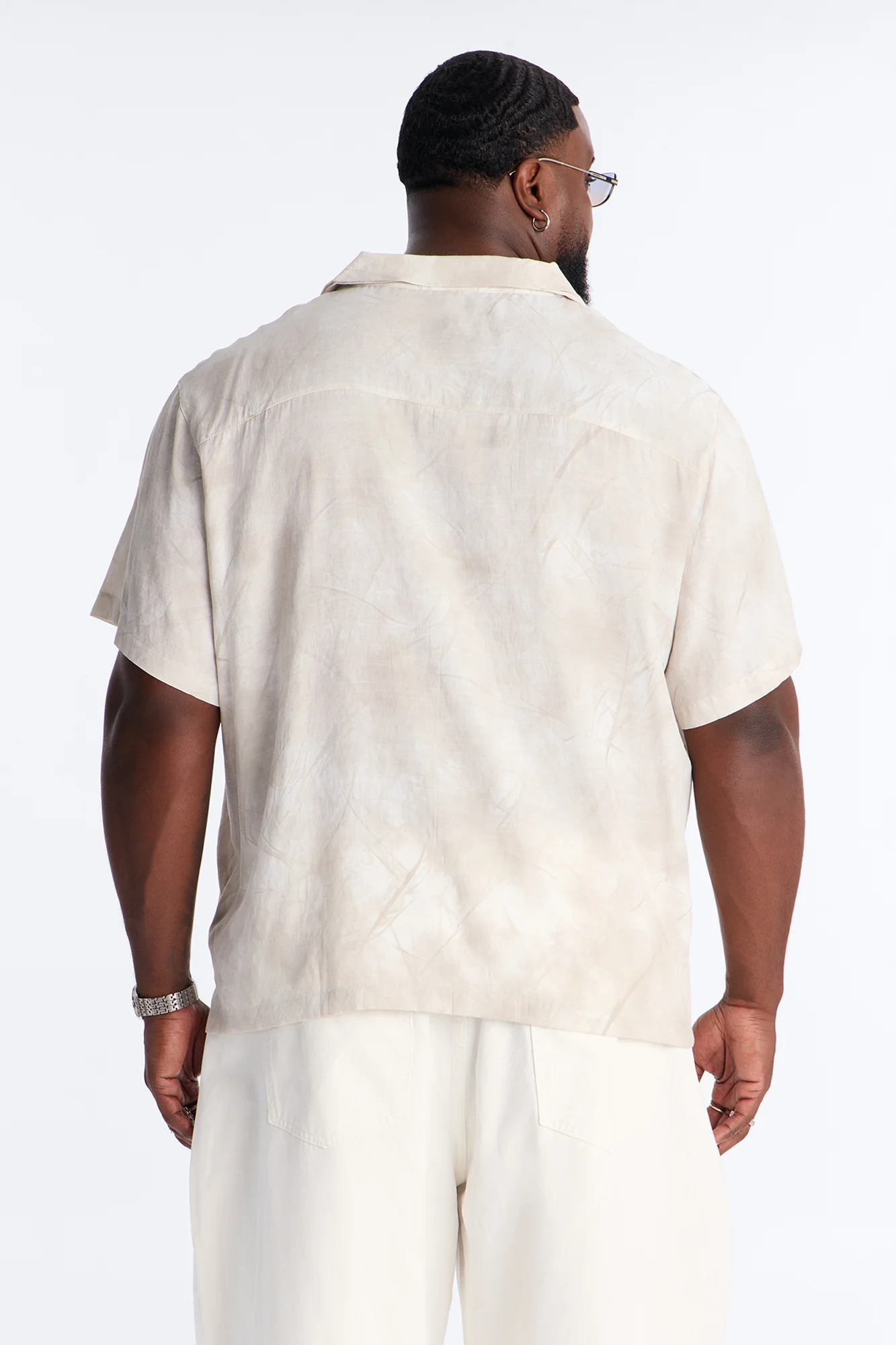 Dune Shadow Button Up Shirt - Beige - Image 8