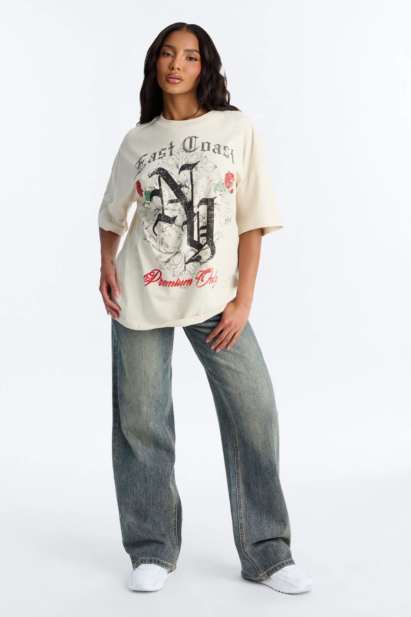 East Coast Roses Tee - Off White - Image 2