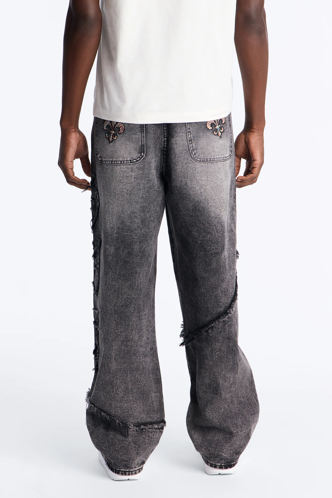 East End Frayed Baggy Jean - Dark Wash - Image 6