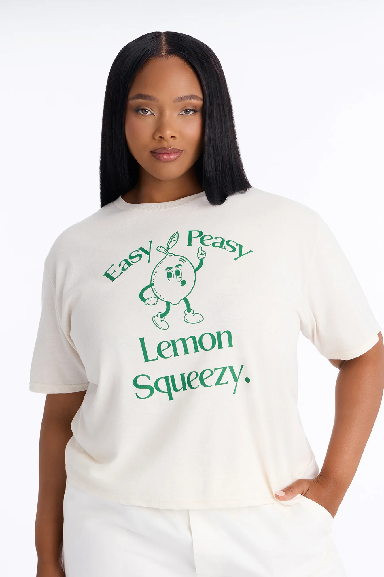 Easy Peasy Lemon Squeezy Oversized Tee - Off White