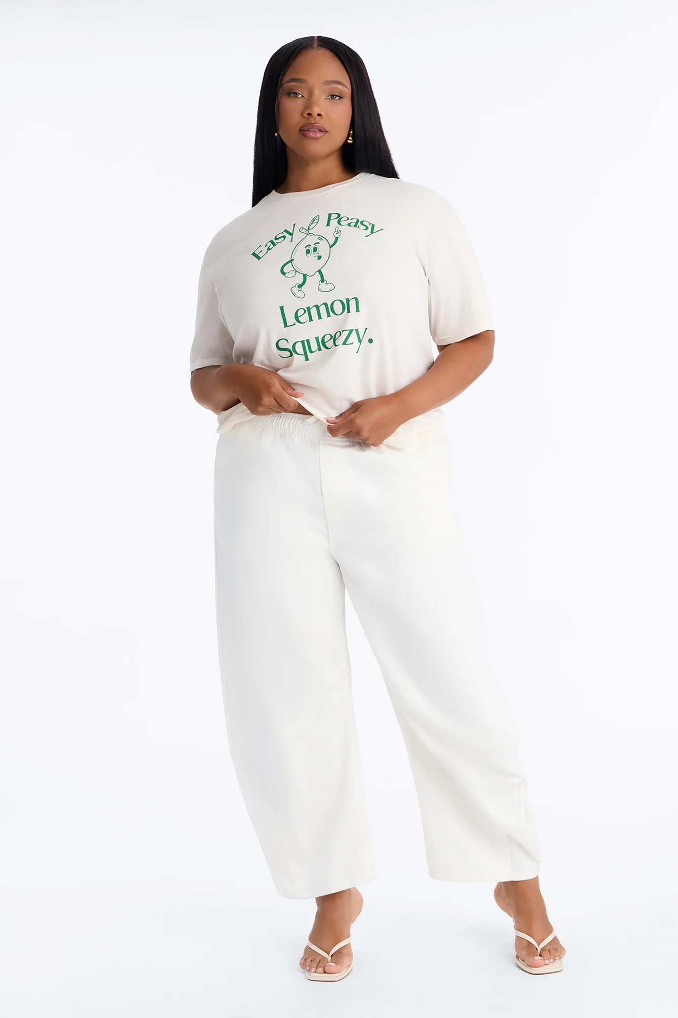 Easy Peasy Lemon Squeezy Oversized Tee - Off White - Image 2