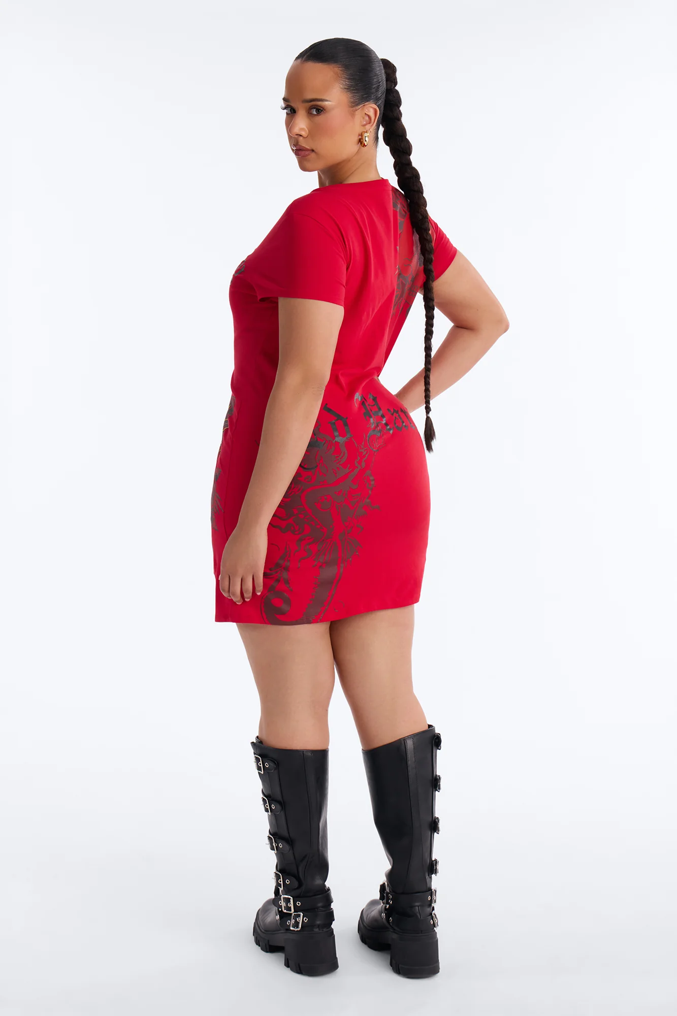 Ed Hardy Mermaid Girl TShirt Mini Dress - Red - Image 8