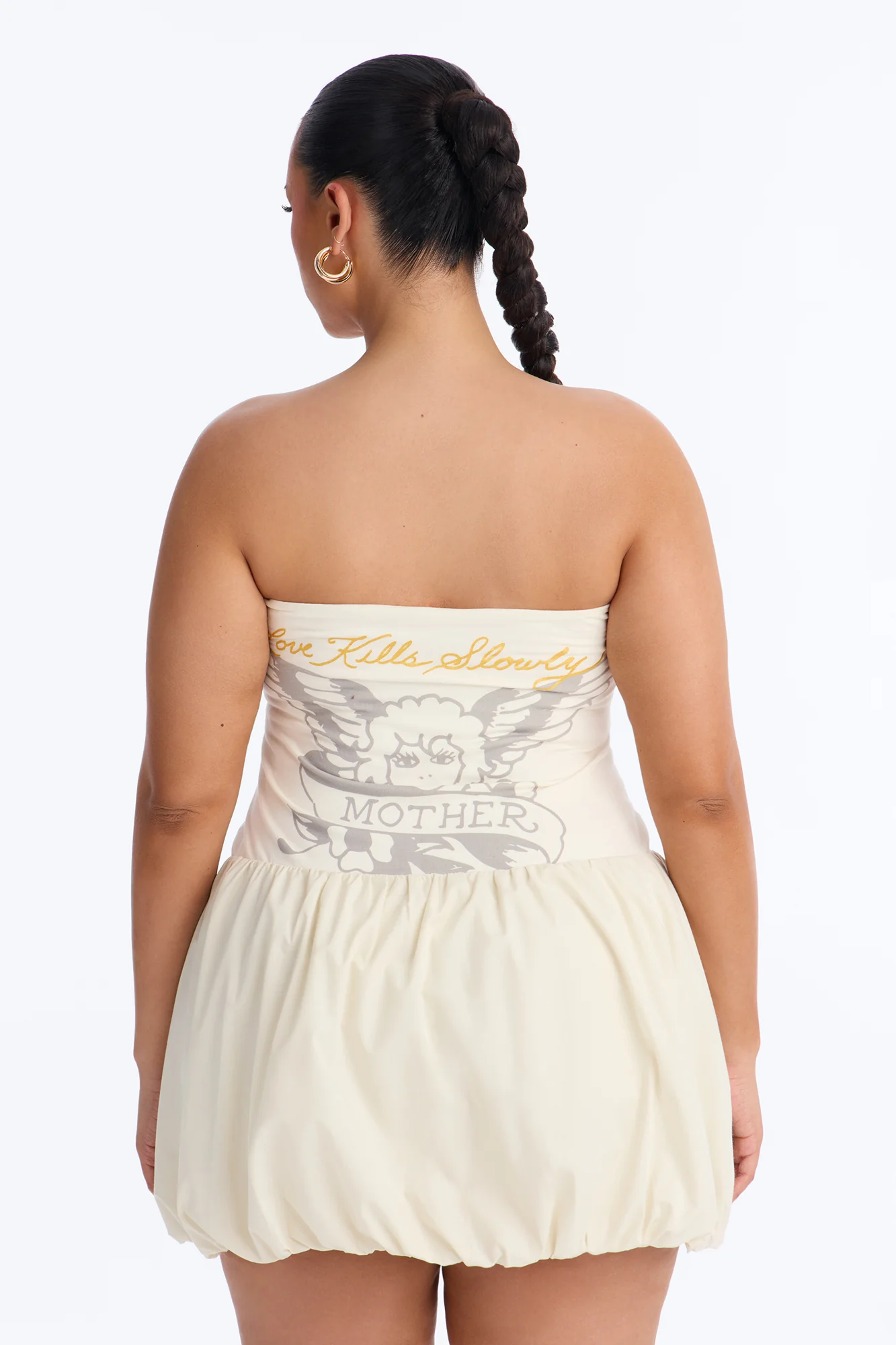 Ed Hardy Mother Mary Bubble Mini Dress - Ivory - Image 7