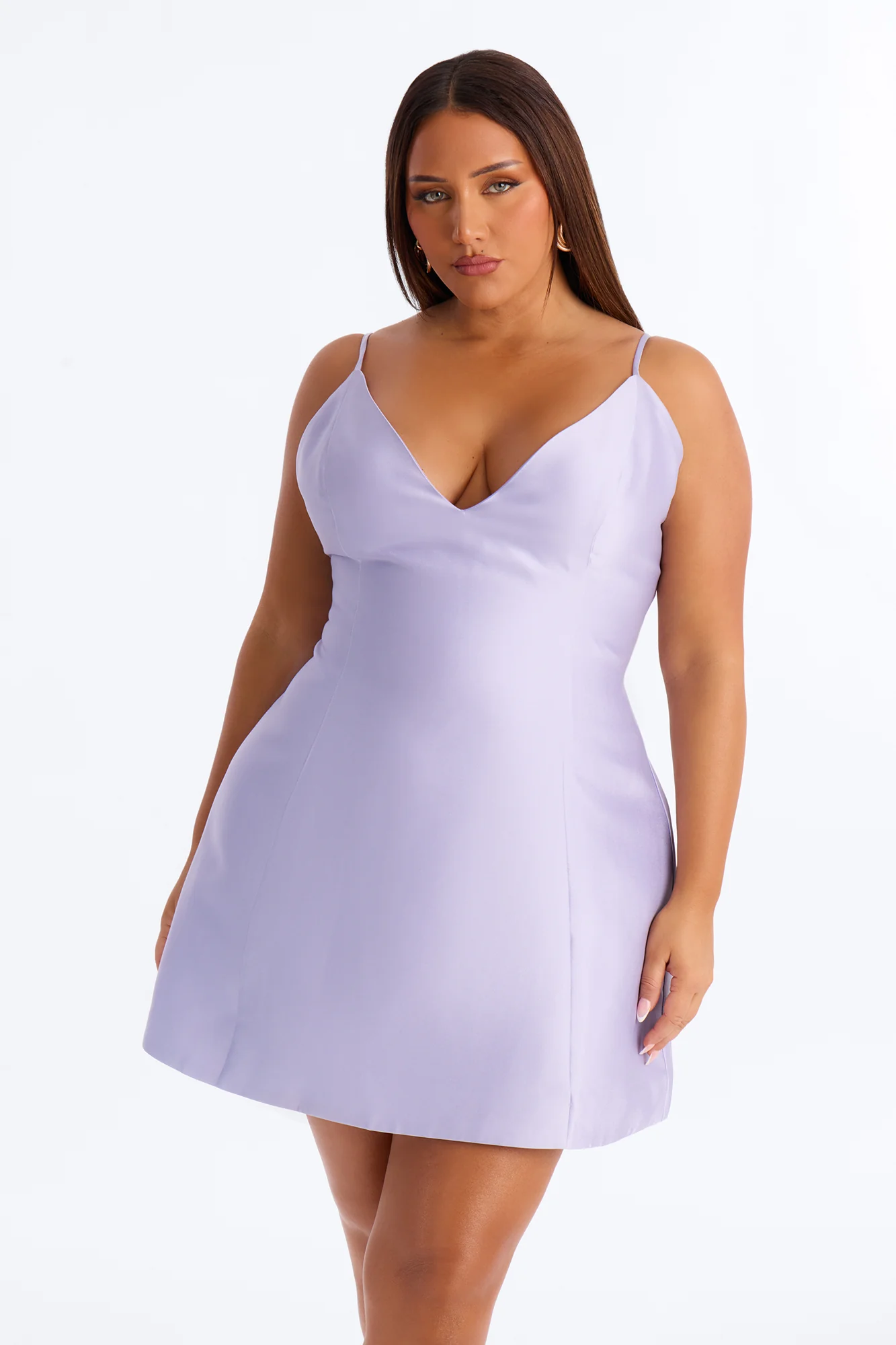 Eden A Line Taffeta Mini Dress - Lavender - Image 6